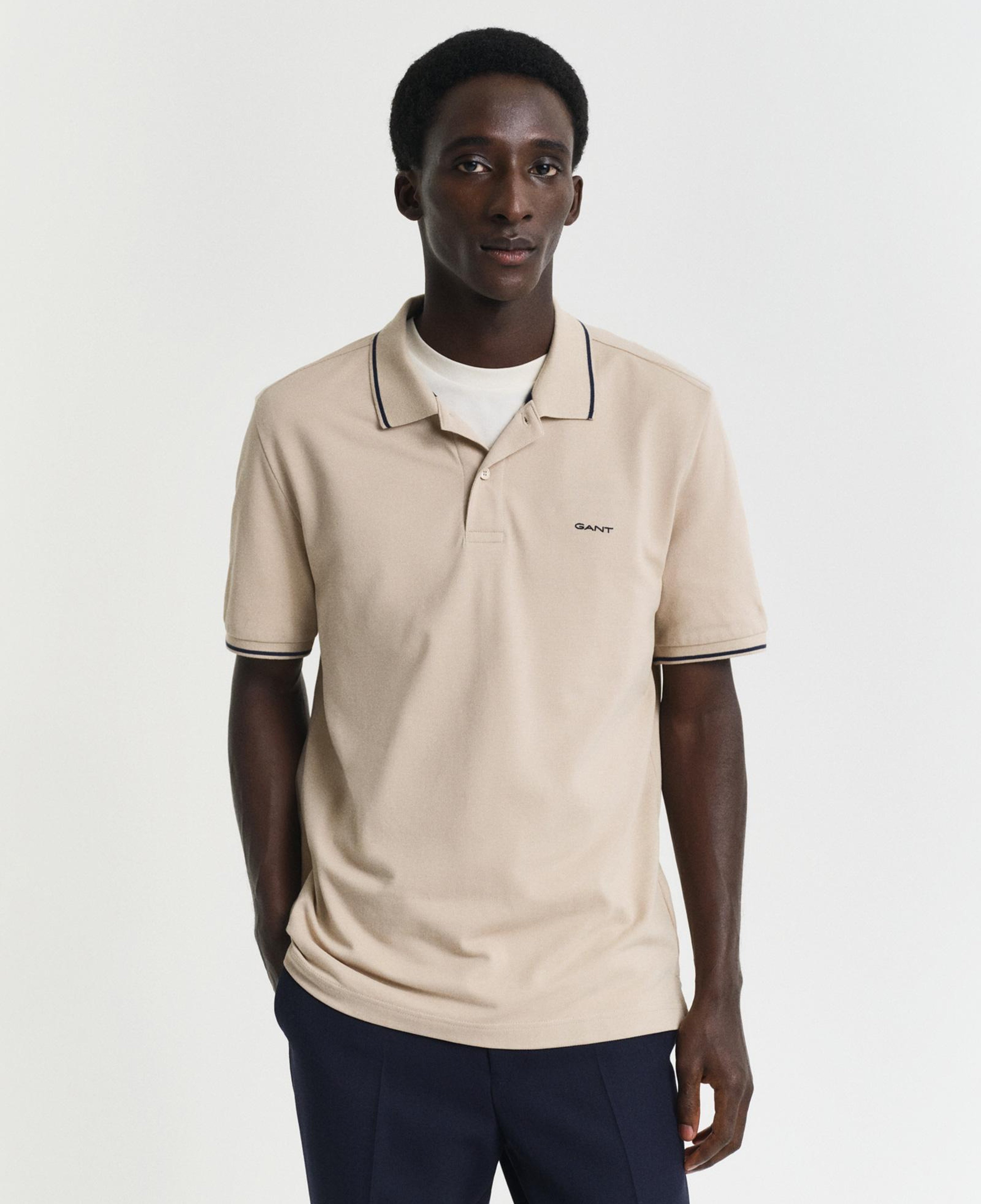 GANT Erkek Bej Regular Fit Polo