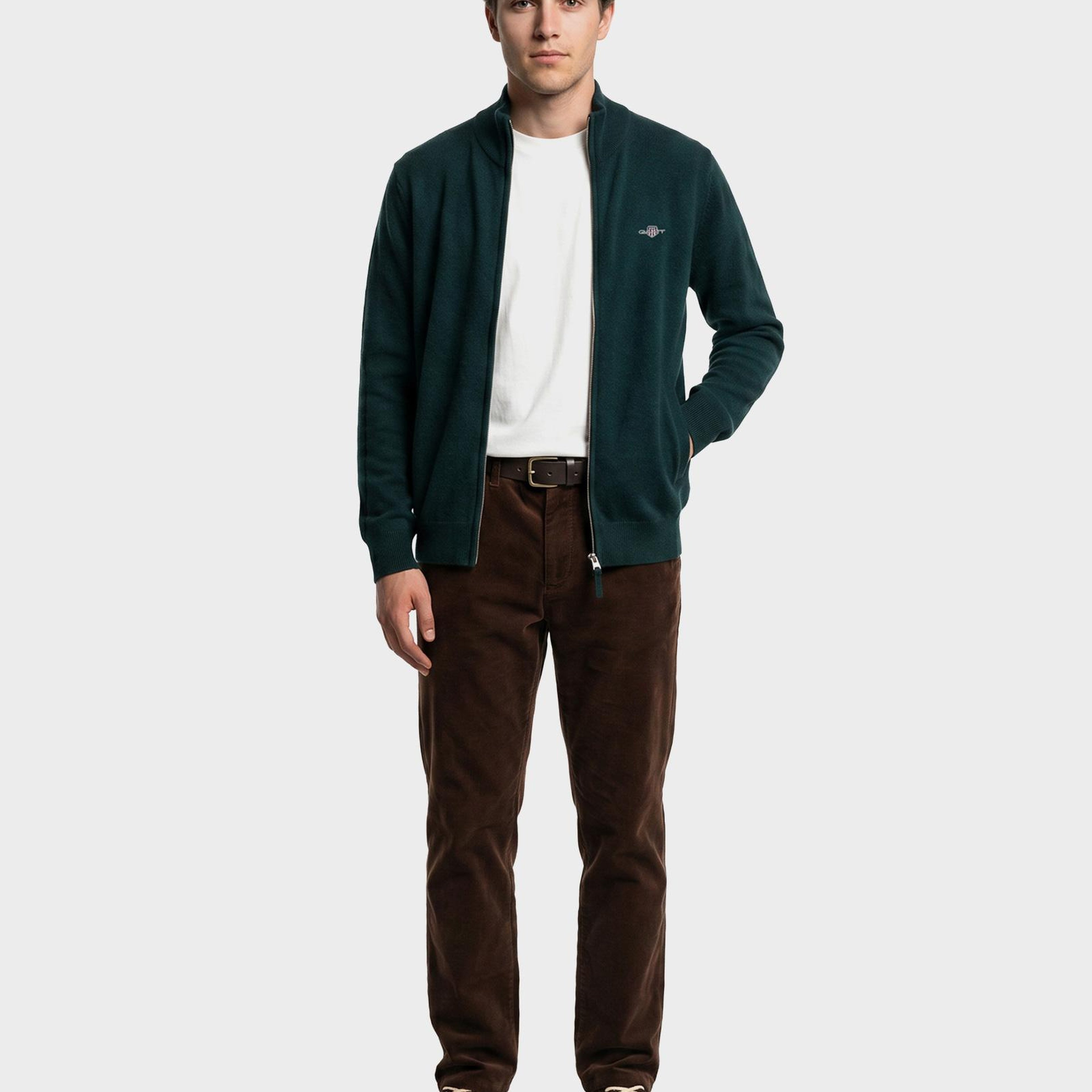 GANT Erkek Yeşil Regular Fit  Yün Hırka