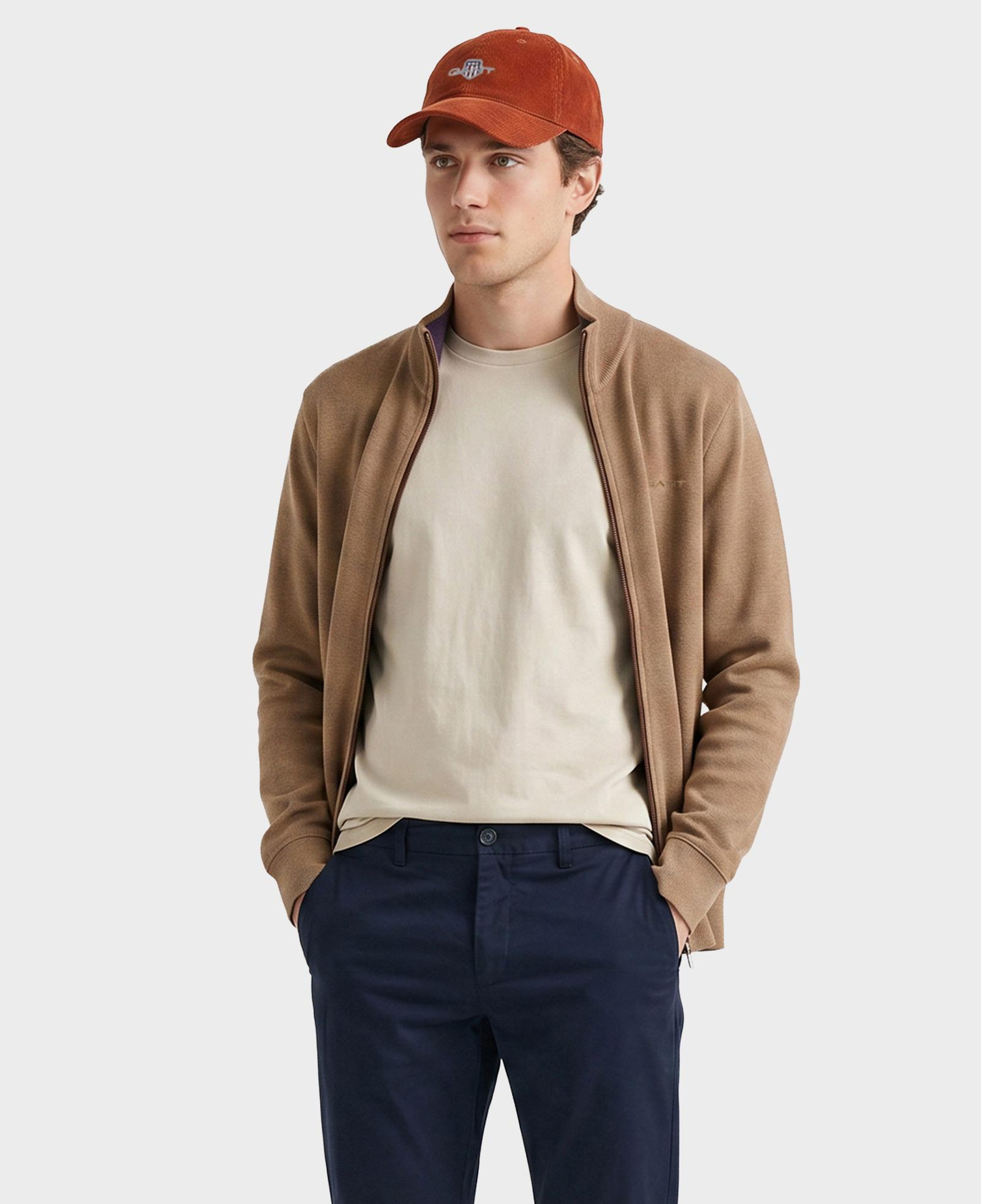GANT Erkek Bej Regular Fit Fermuarlı Hırka