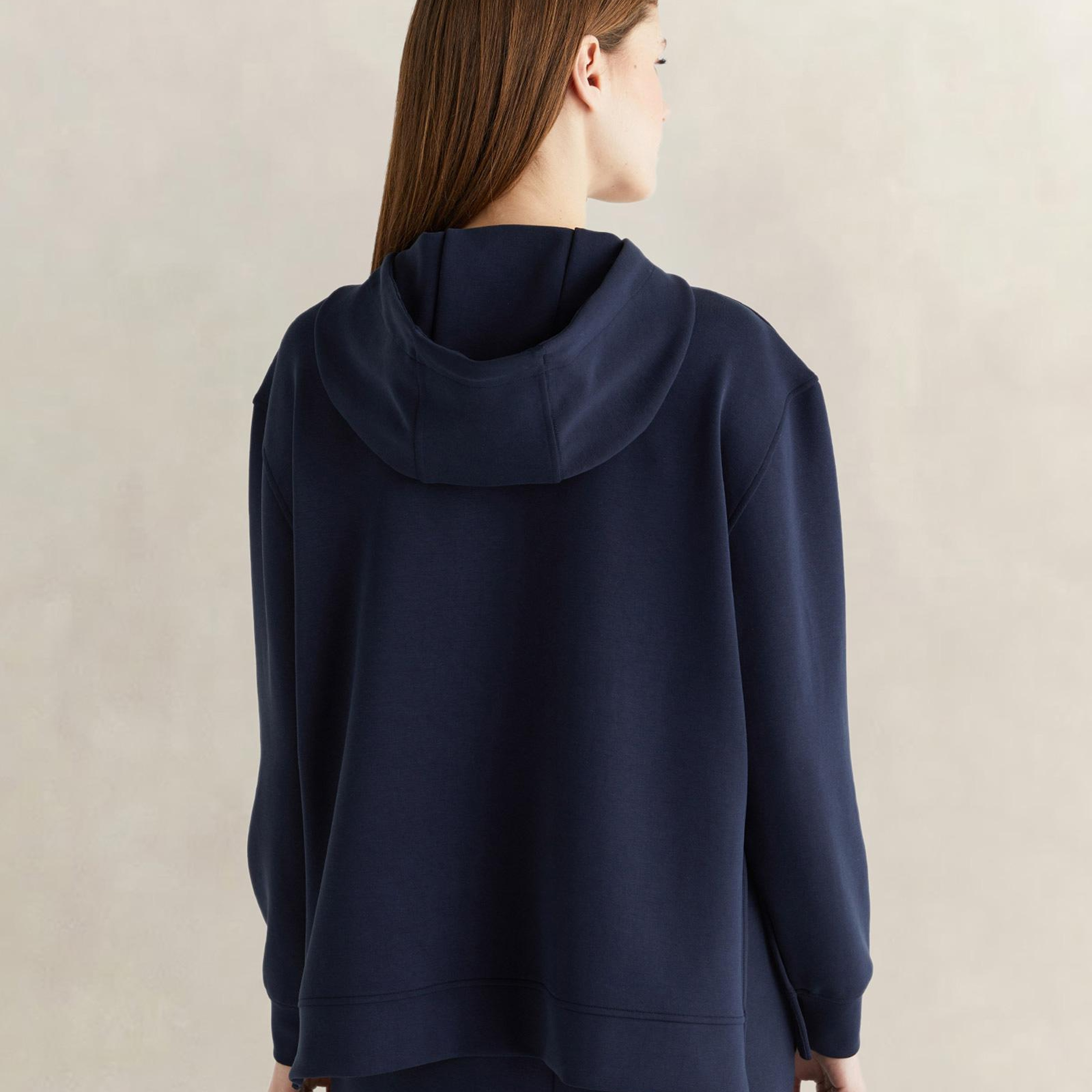 GANT Kadın Lacivert Oversize Fit Kapüşonlu Sweatshirt