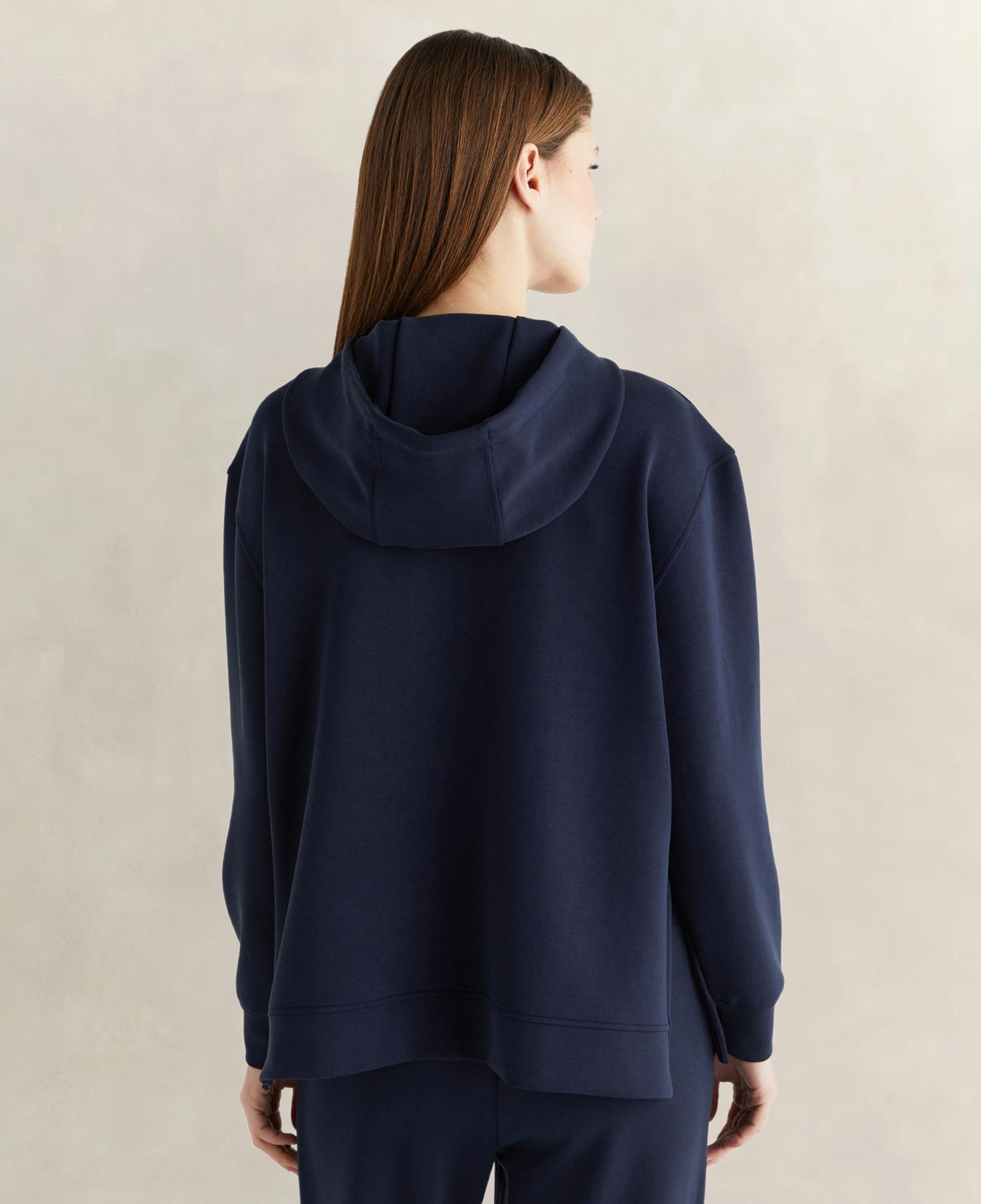 GANT Kadın Lacivert Oversize Fit Kapüşonlu Sweatshirt