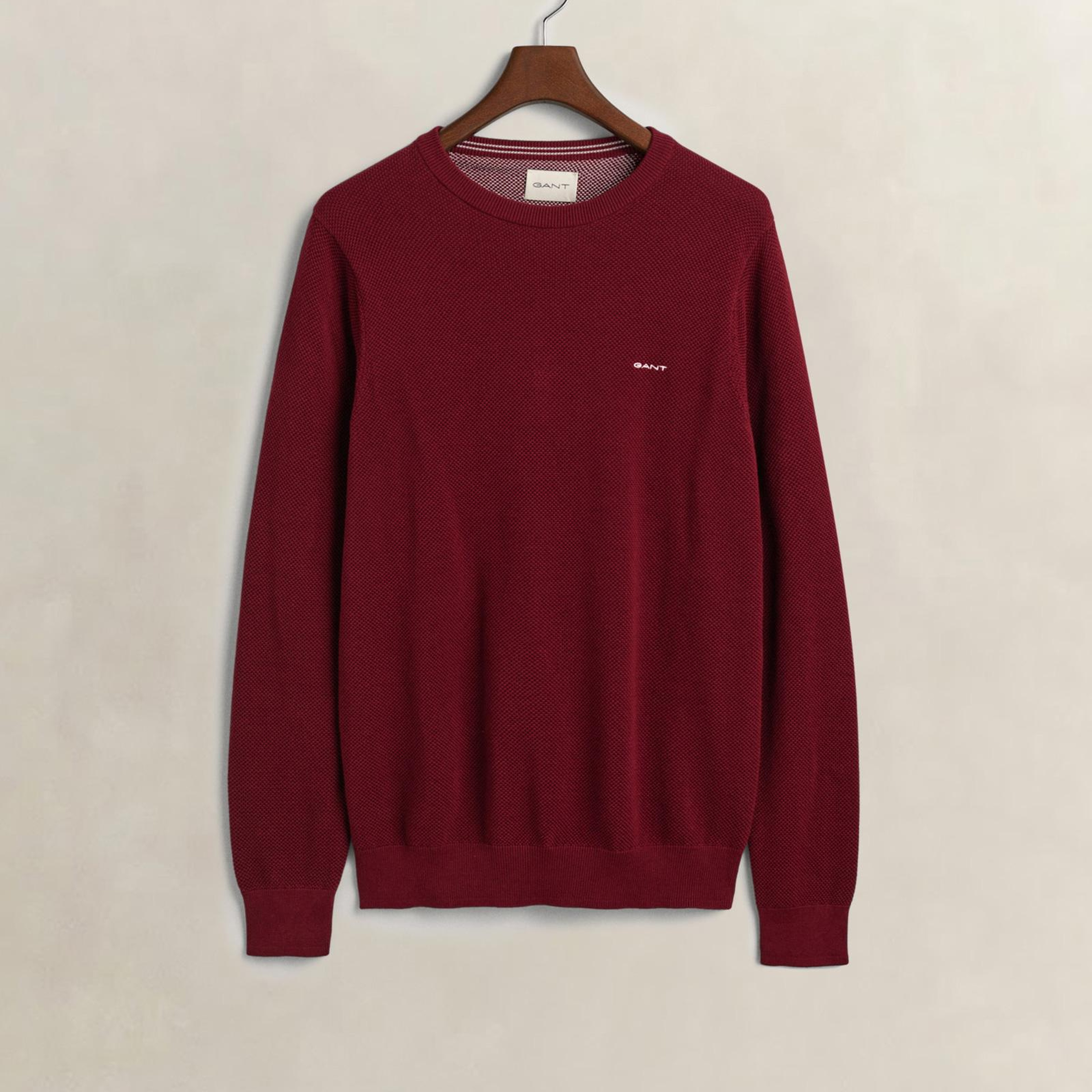 GANT Erkek Bordo Regular Fit Bisiklet Yaka Kazak