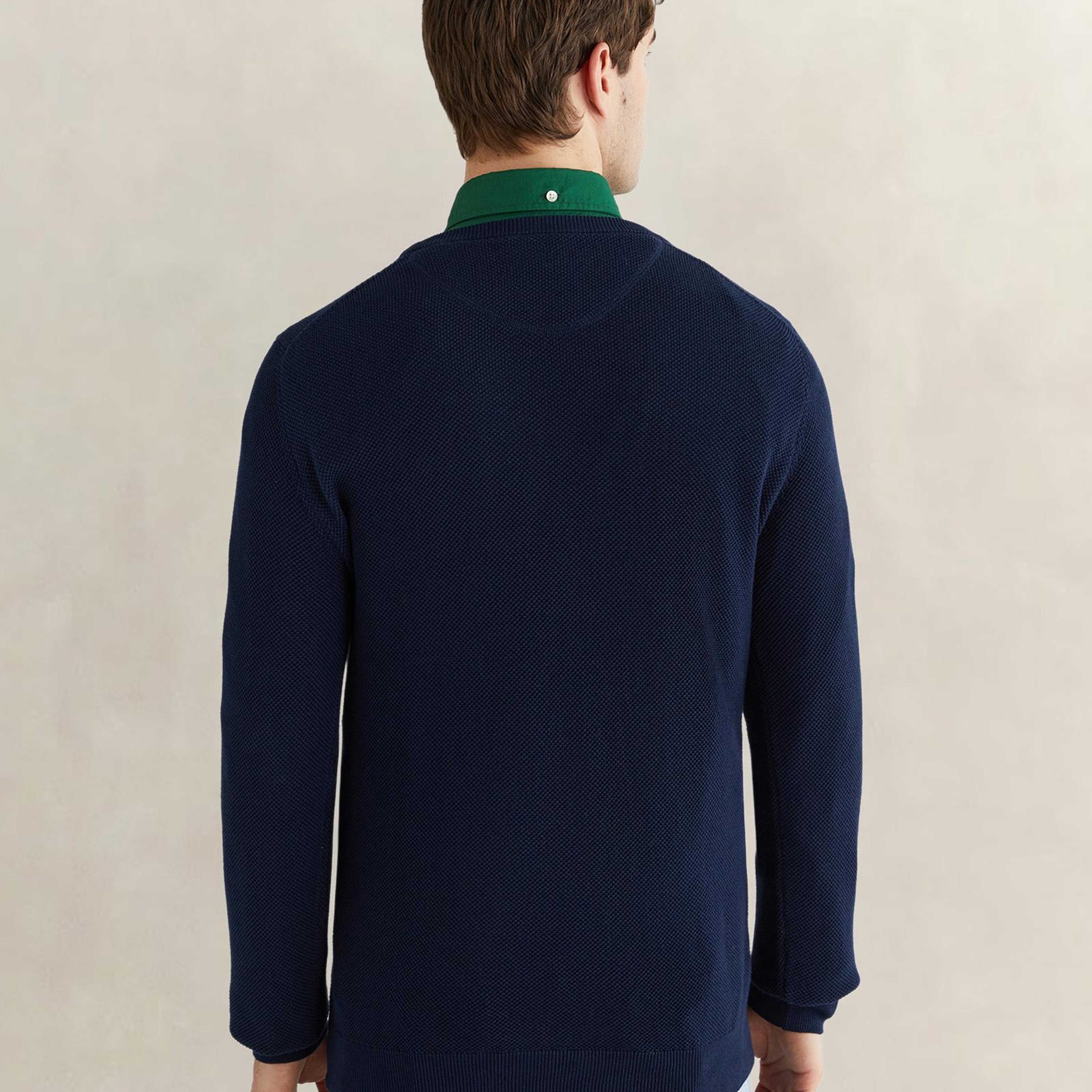 GANT Erkek Lacivert Regular Fit Bisiklet Yaka Kazak