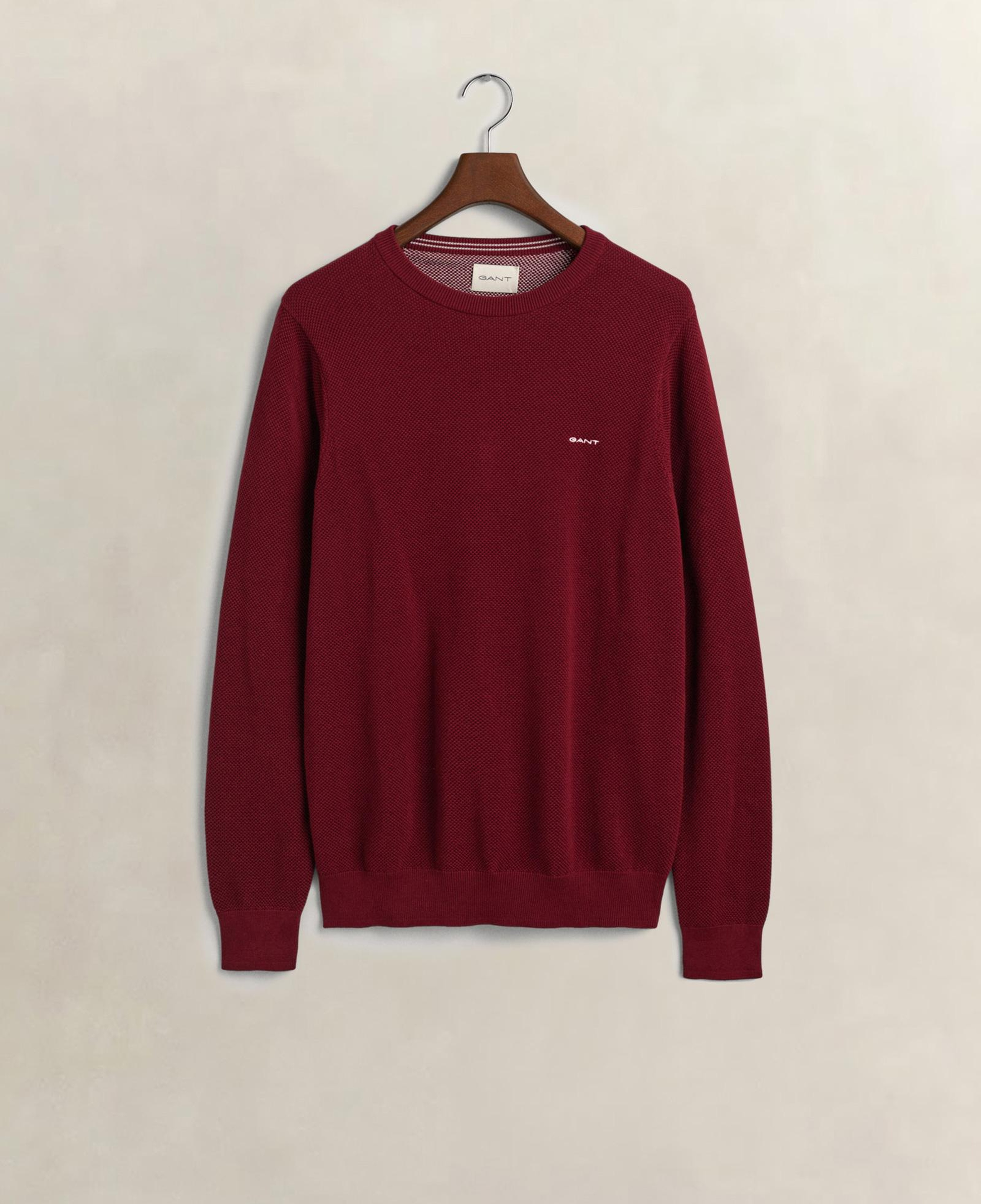 GANT Erkek Bordo Regular Fit Bisiklet Yaka Kazak