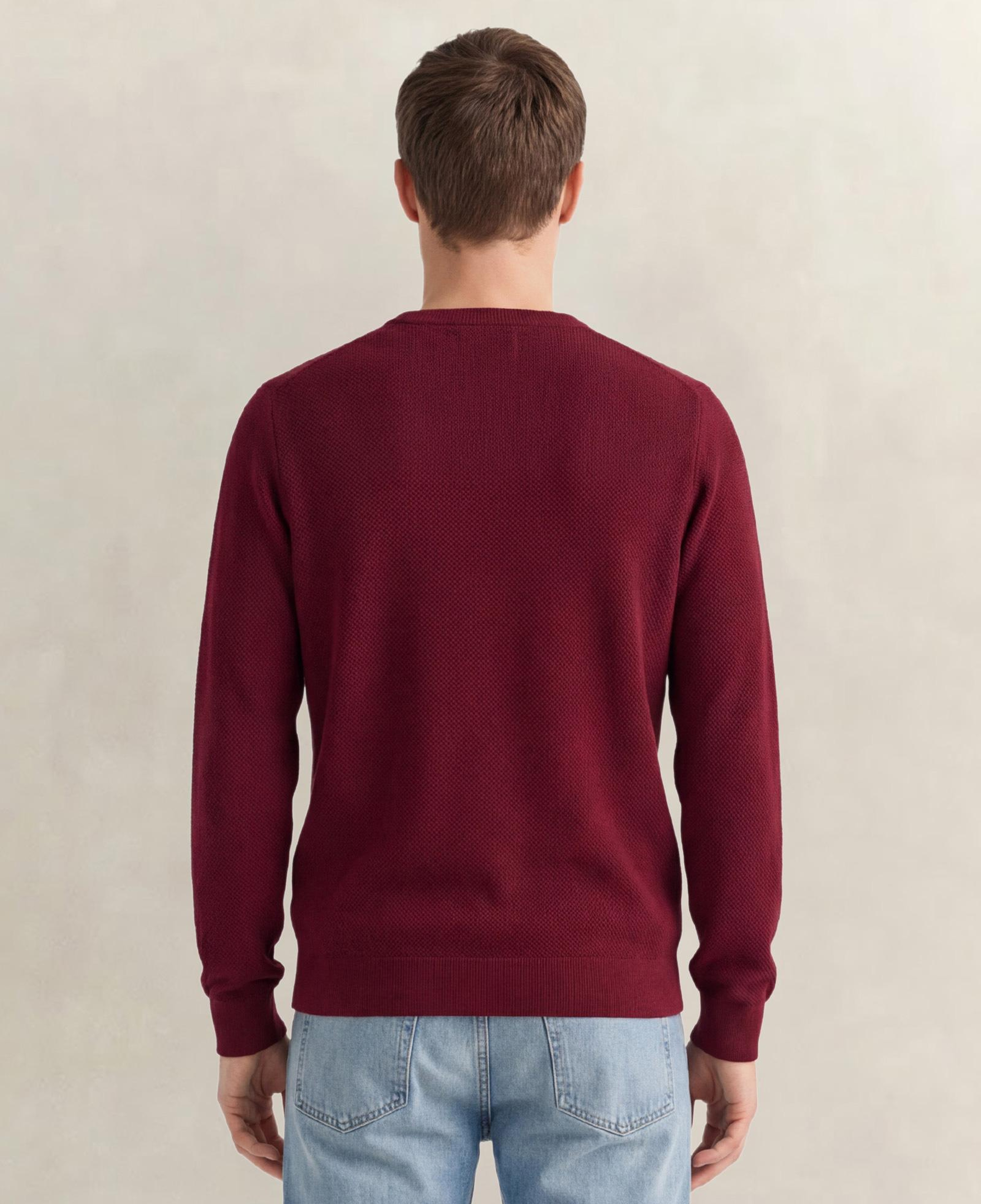 GANT Erkek Bordo Regular Fit Bisiklet Yaka Kazak