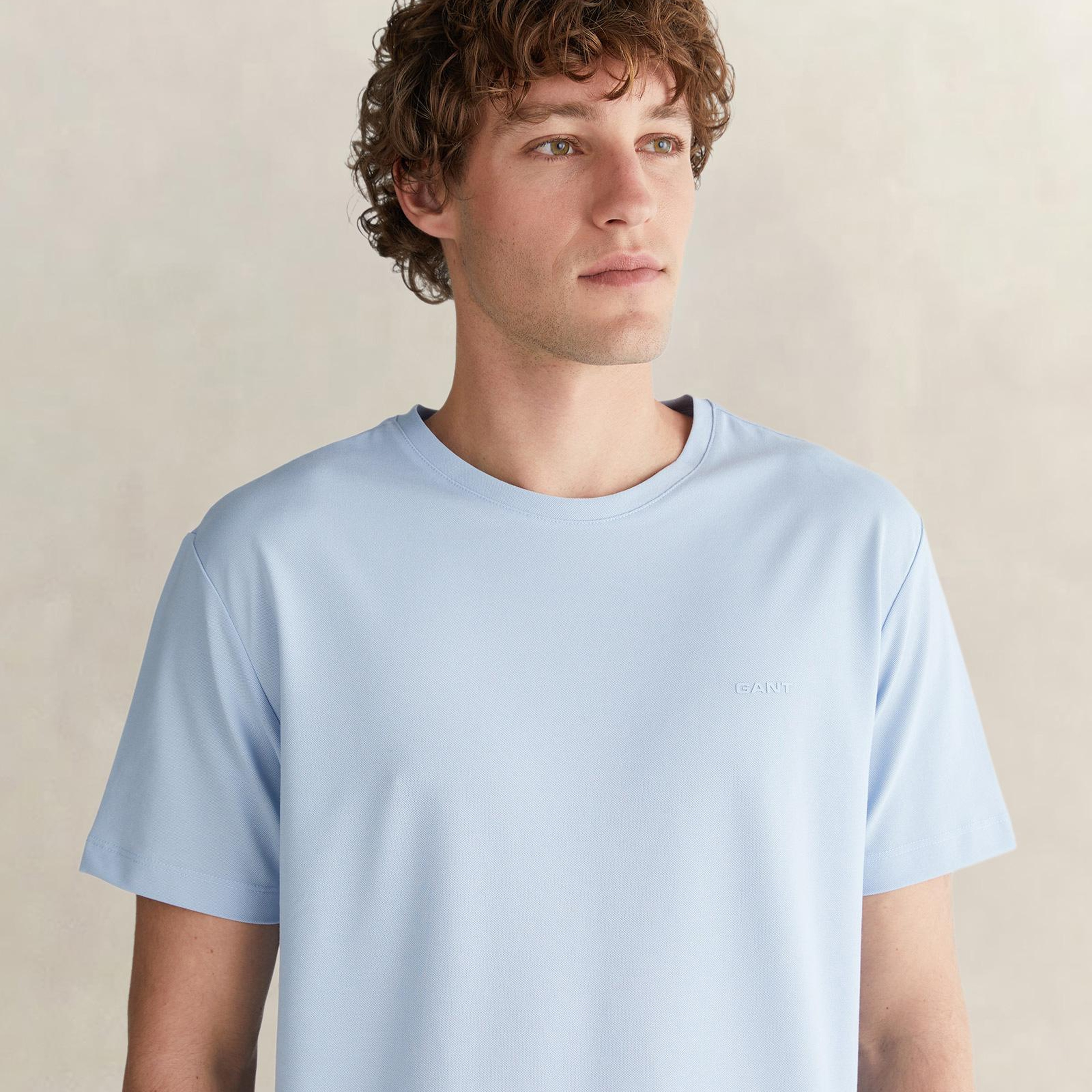 GANT Erkek Mavi Kısa Kollu T-Shirt