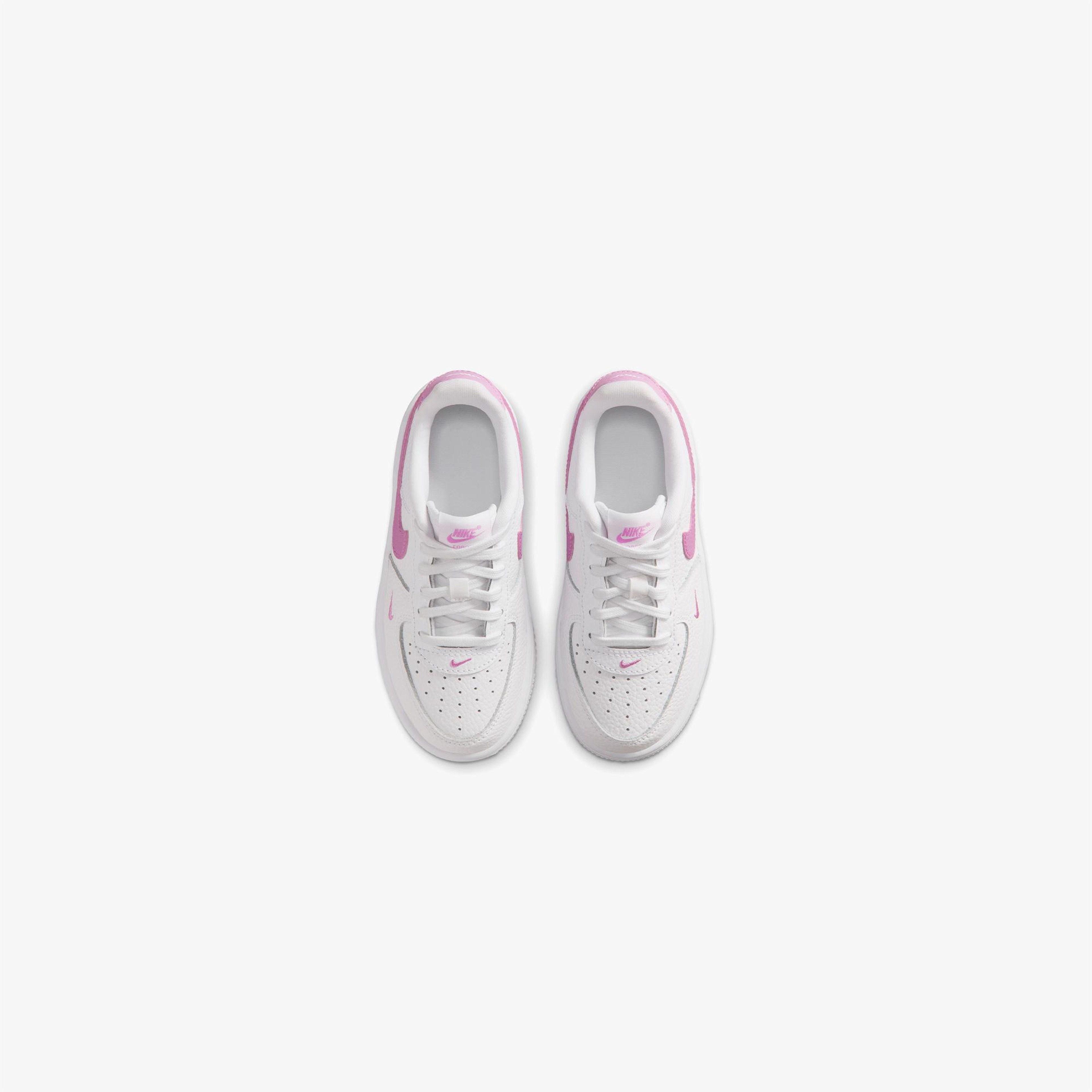 Nike Force 1 Low Lace Çocuk Beyaz/Pembe Spor Ayakkabı