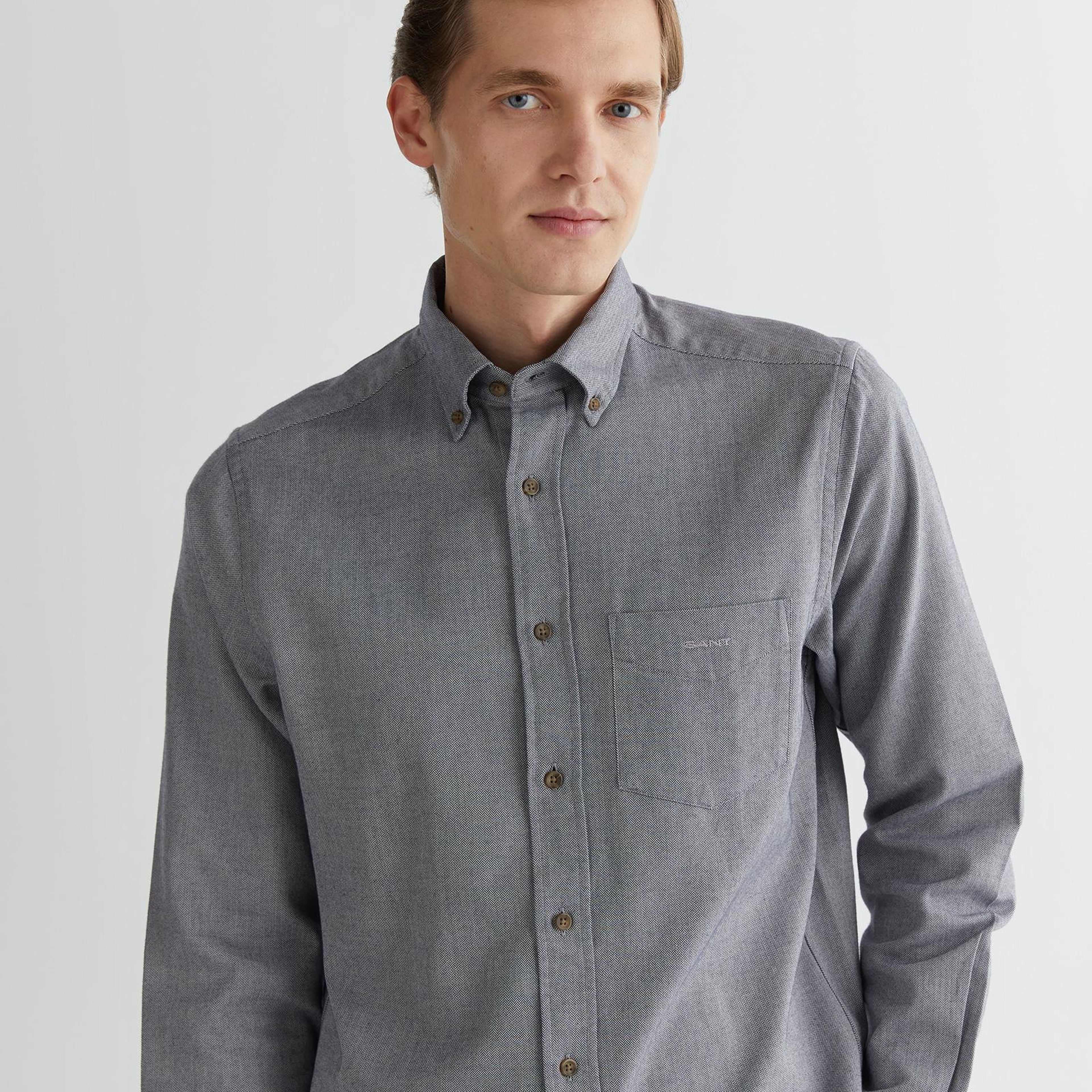 GANT Erkek Lacivert Regular Fit Düğmeli Yaka Gömlek