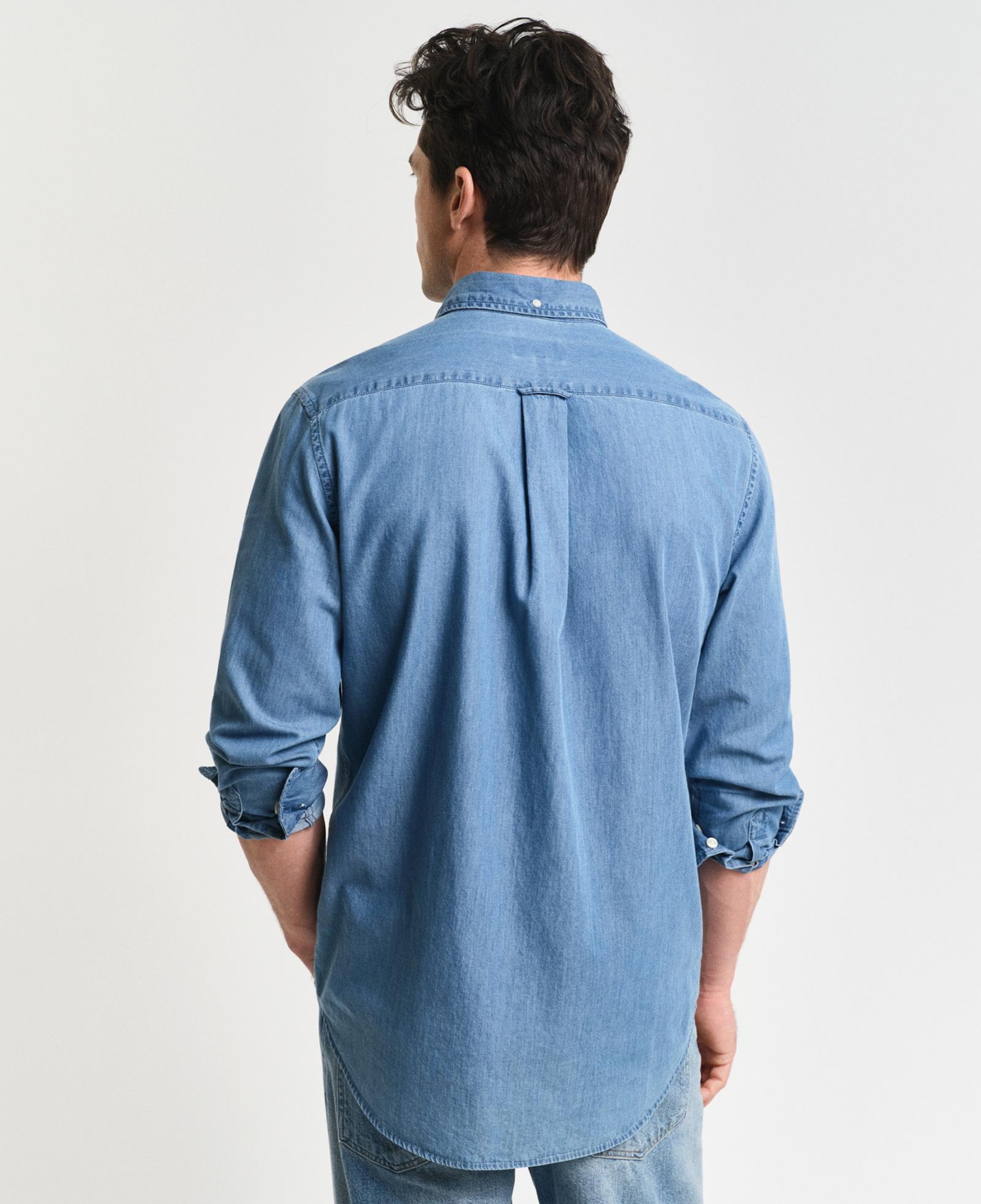 GANT Erkek Mavi Regular Fit Düğmeli Yaka Gömlek