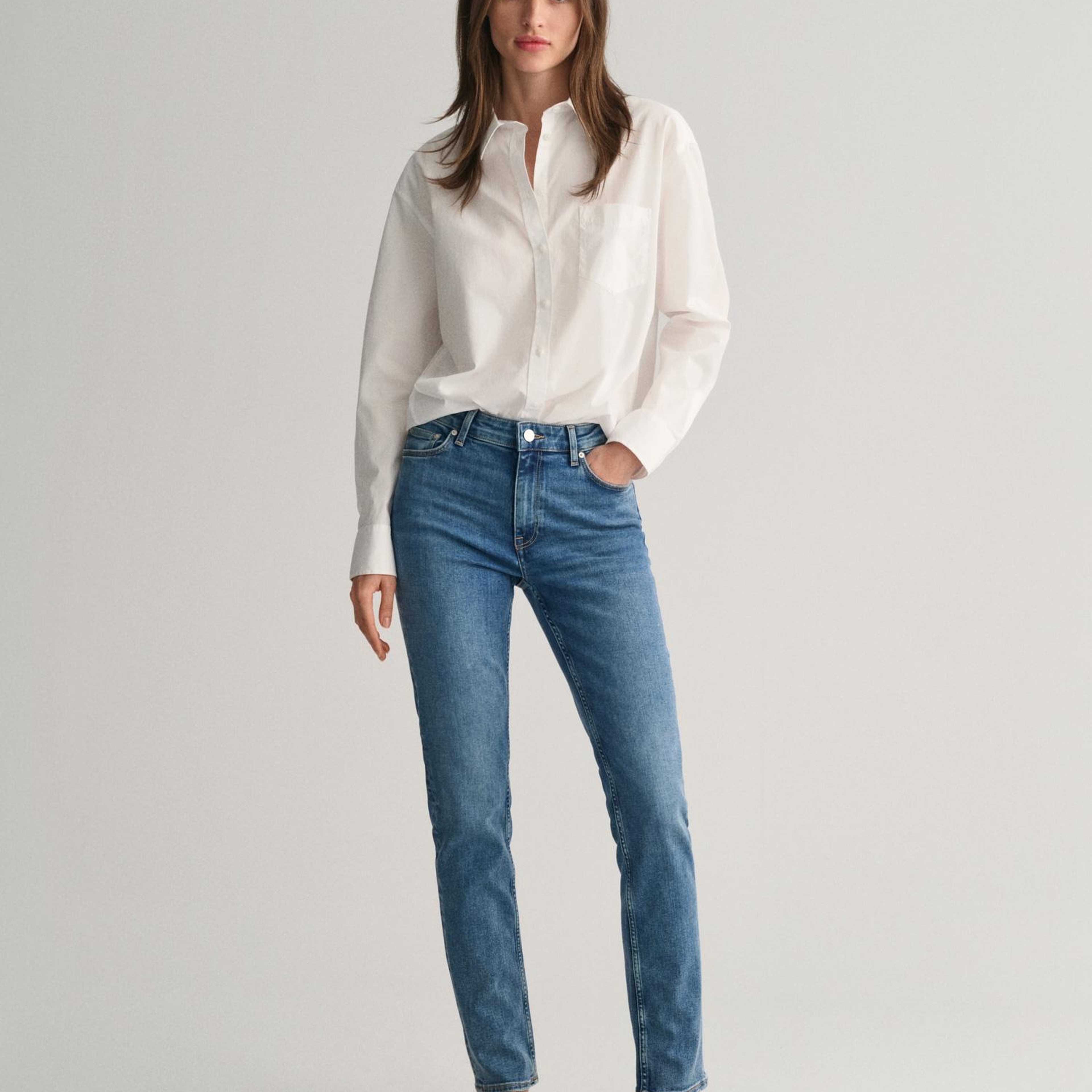 GANT Kadın Mavi Slim Fit Jean Pantolon