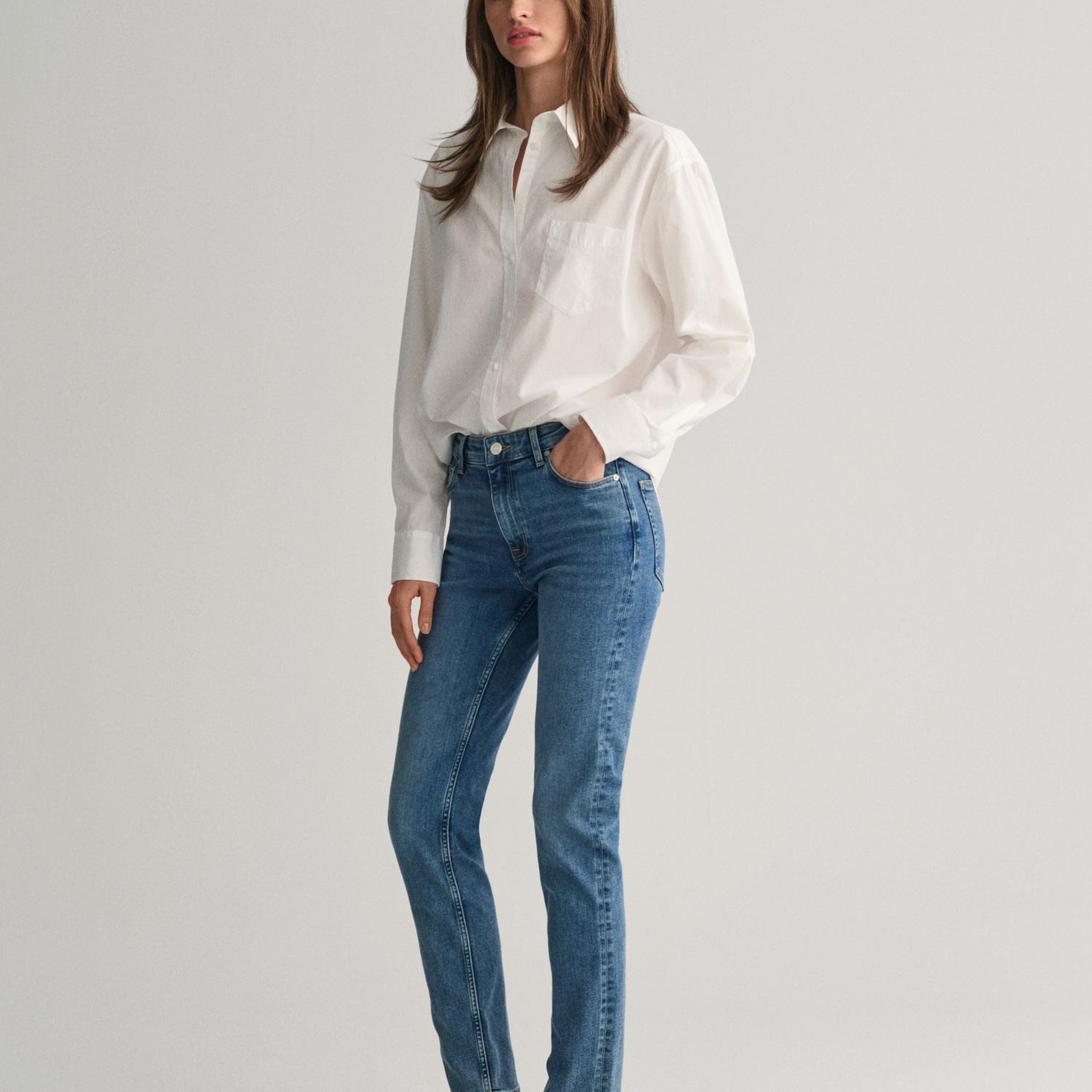GANT Kadın Mavi Slim Fit Jean Pantolon