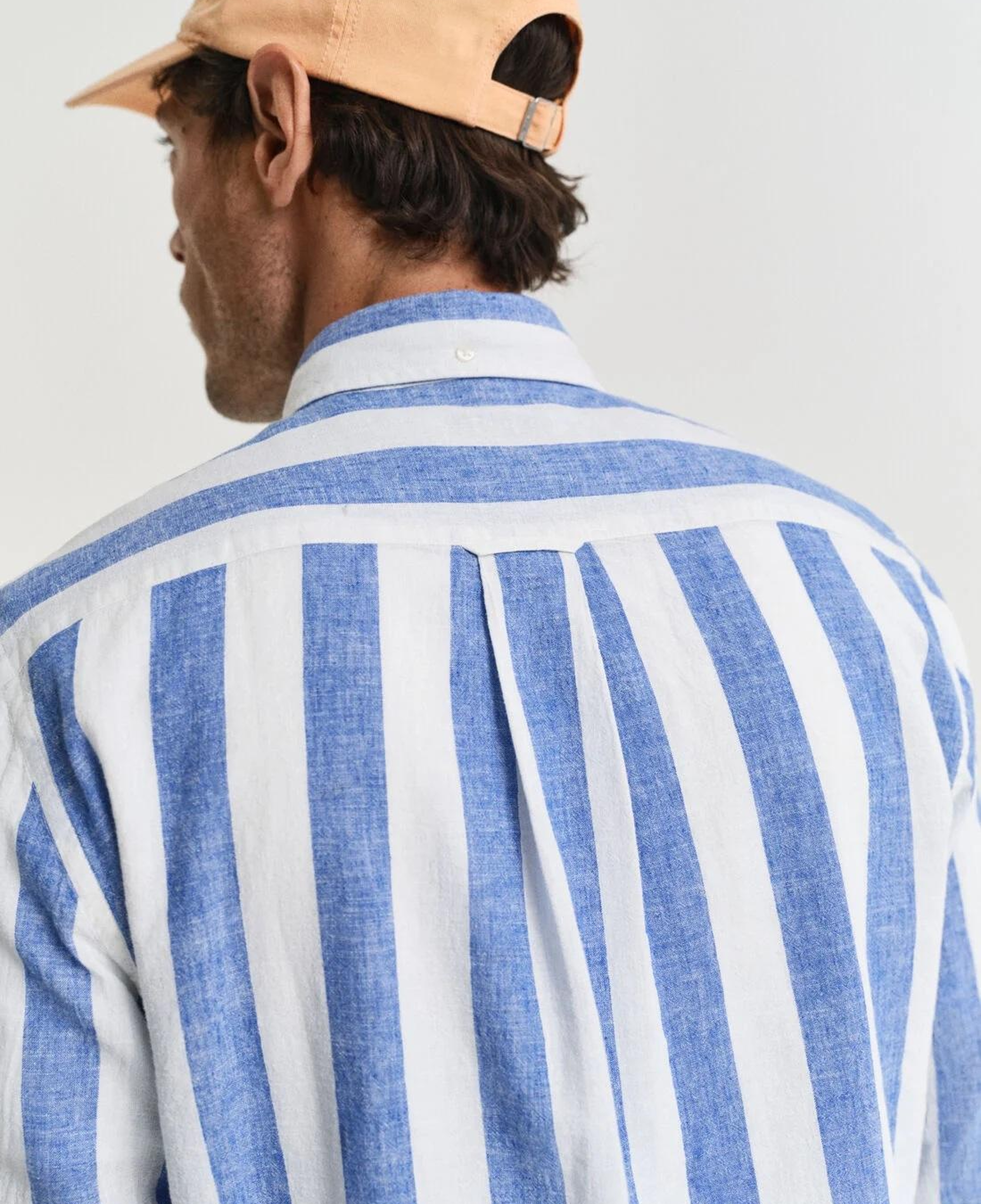 GANT Erkek Mavi Regular Fit Düğmeli Yaka Çizgili Gömlek