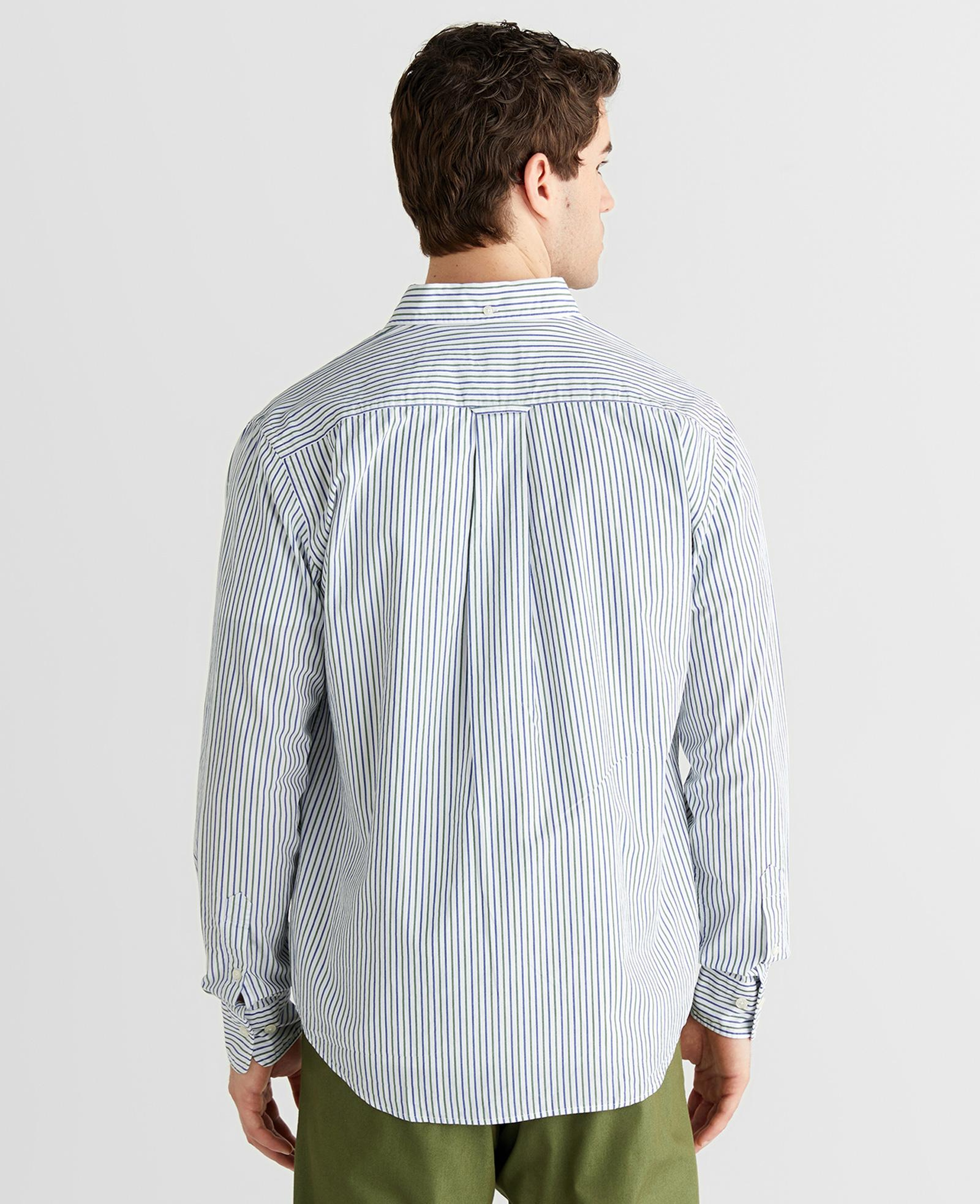 GANT Erkek Mavi Yeşil Çizgili Regular Fit Gömlek