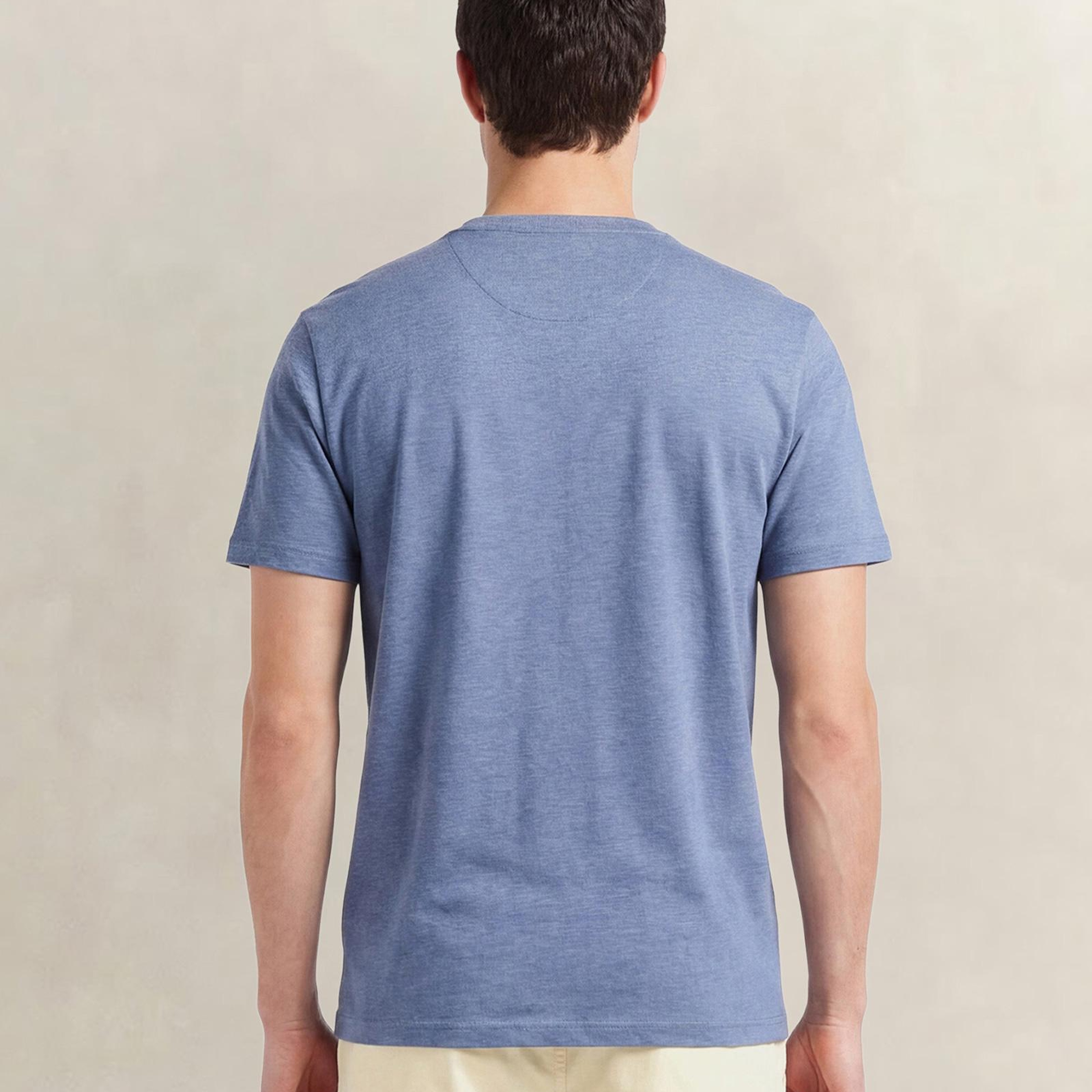 GANT Erkek Mavi Bisiklet Yaka Regular Fit T-Shirt