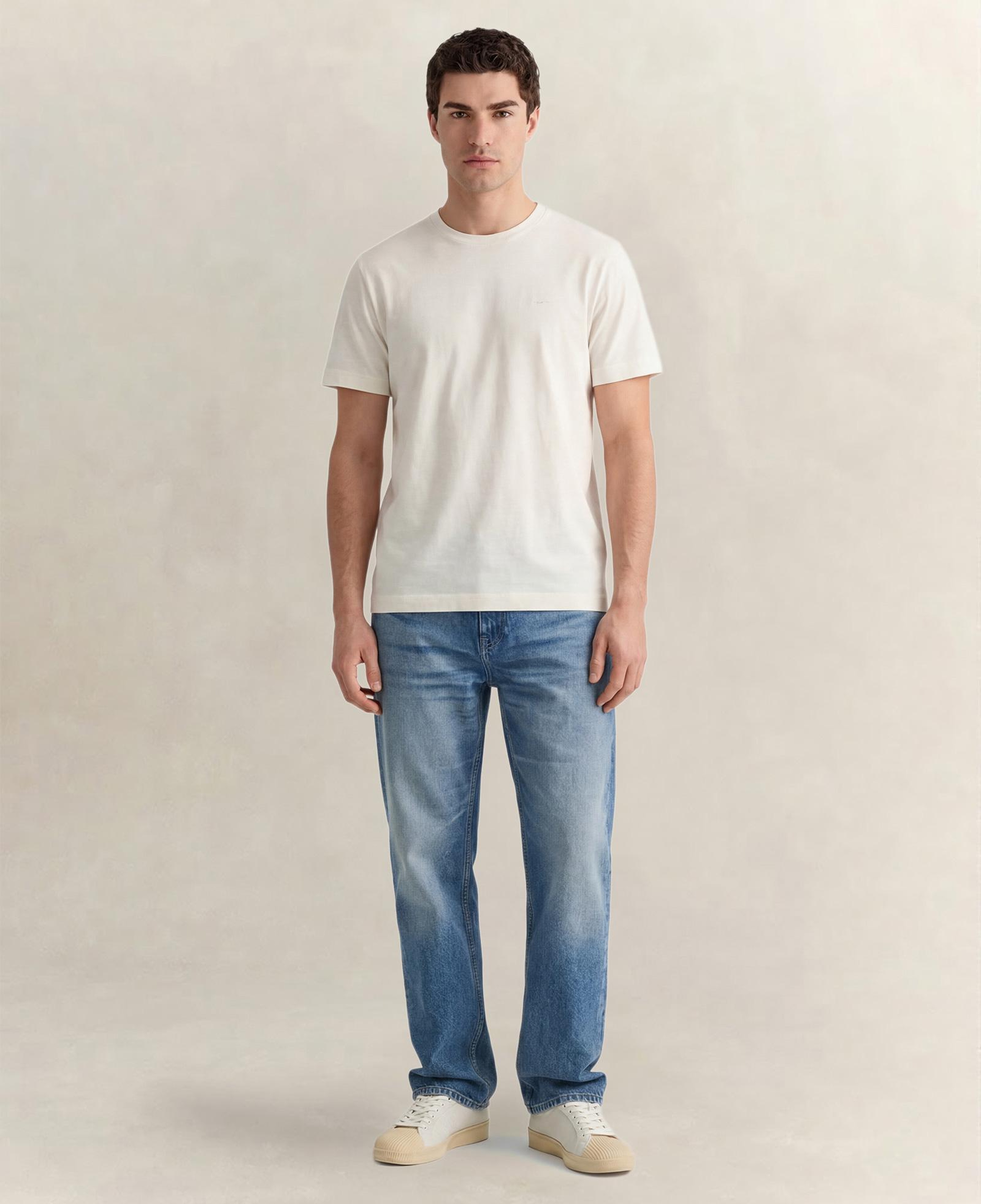 GANT Erkek Krem Bisiklet Yaka Regular Fit T-Shirt