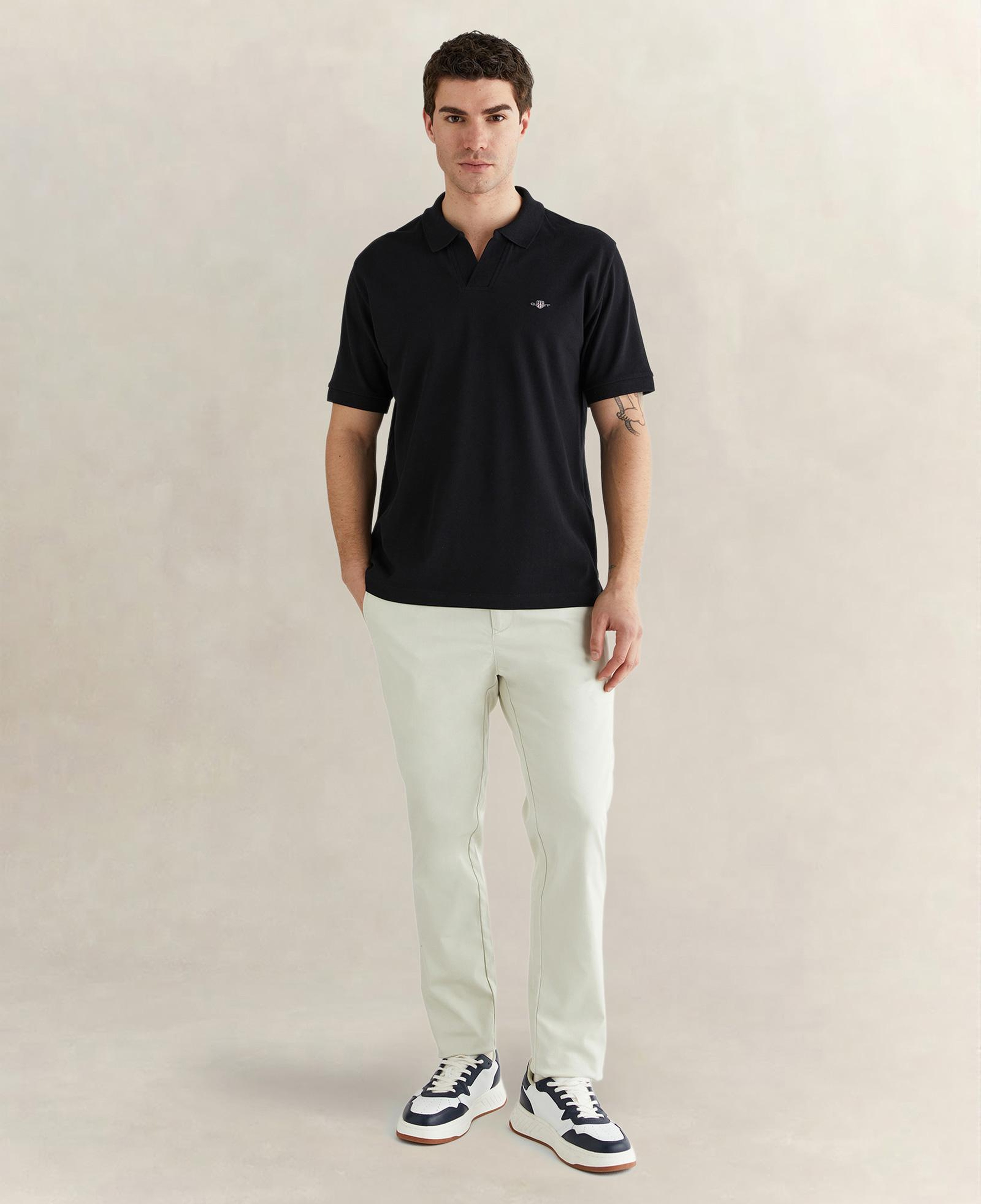 GANT Erkek Siyah Regular Fit Logolu Polo Yaka T-Shirt