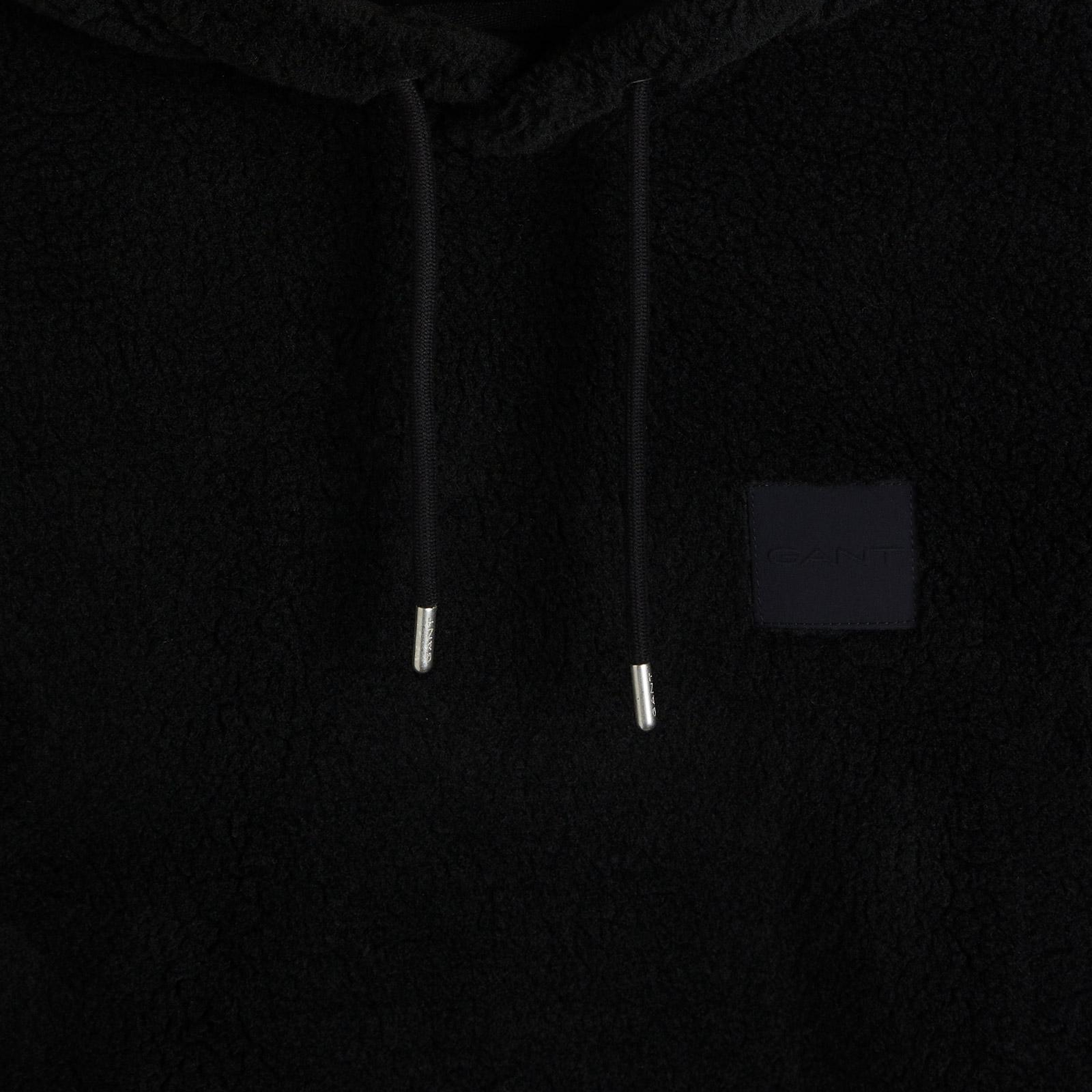 GANT Erkek Siyah Relaxed Fit Kapüşonlu Sweatshirt