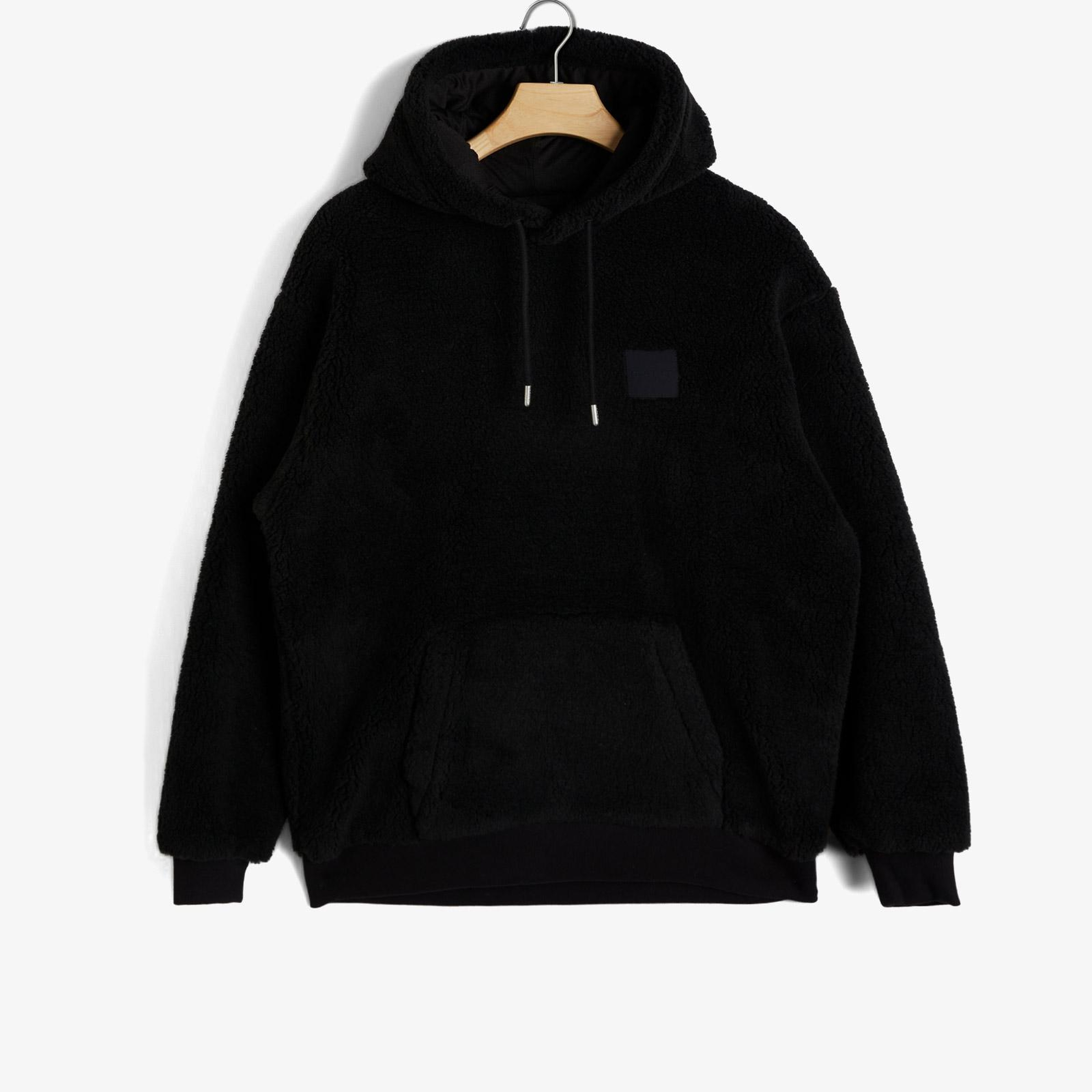 GANT Erkek Siyah Relaxed Fit Kapüşonlu Sweatshirt