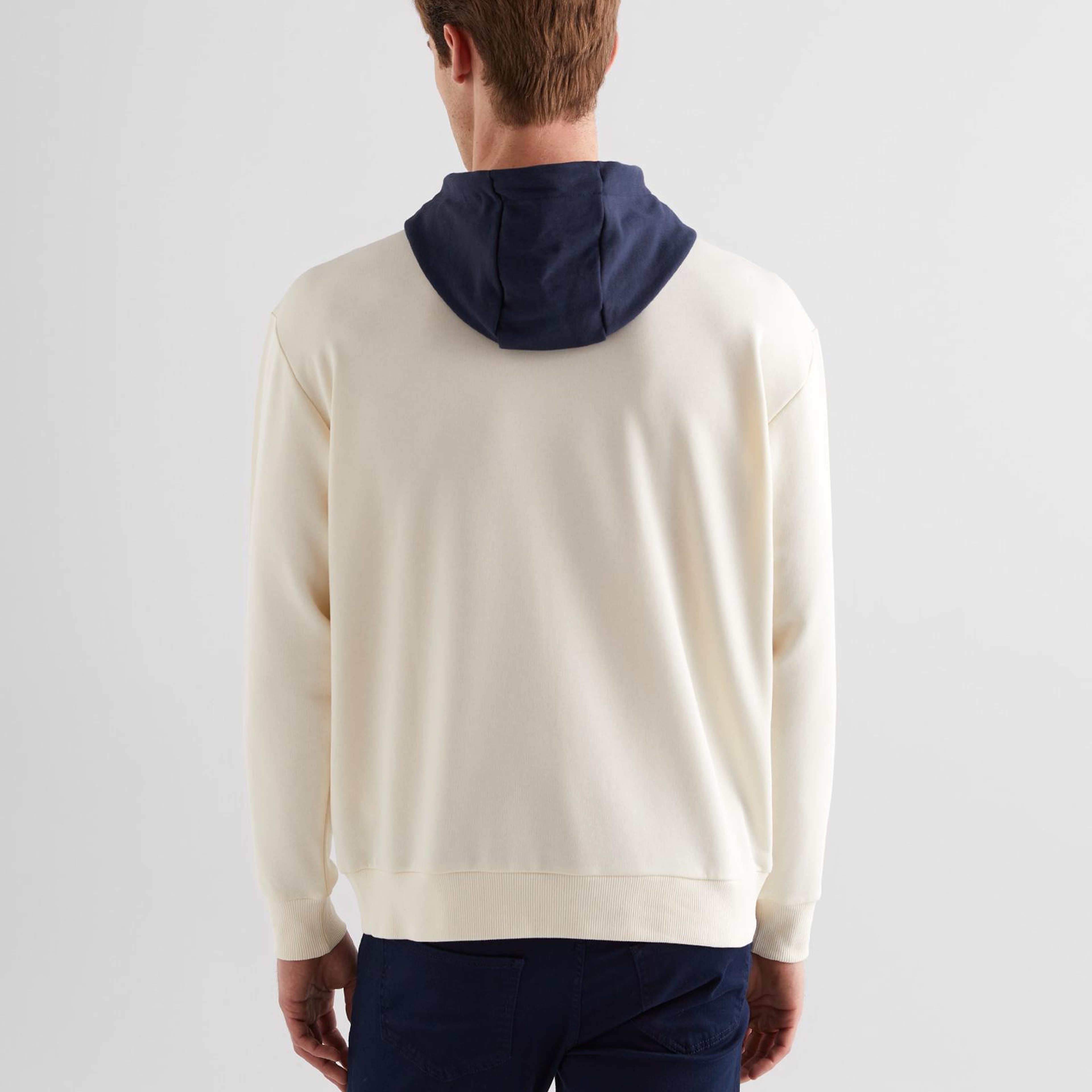 GANT Erkek Krem Regular Fit Kapüşonlu Logolu Sweatshirt