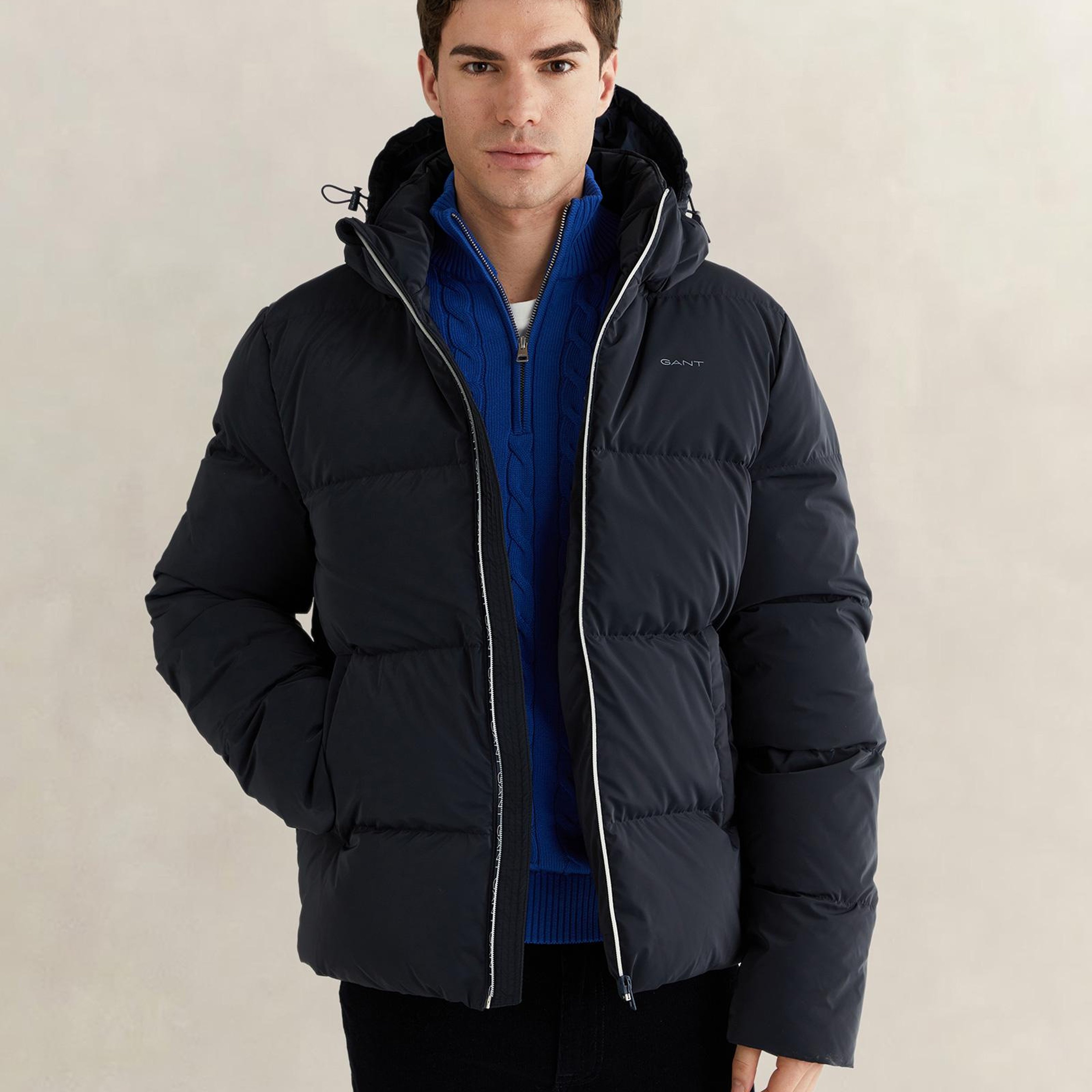 GANT Erkek Lacivert Regular Fit Fermuarlı Mont