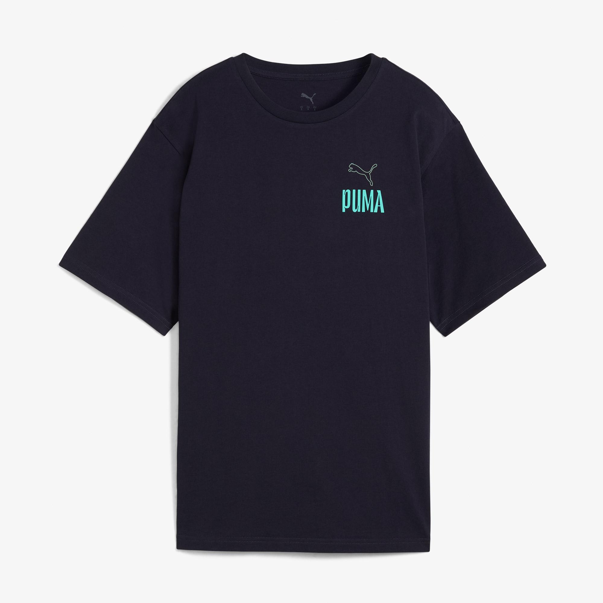 Puma Wardrobe Ess Graphic Kadın Lacivert T-Shirt