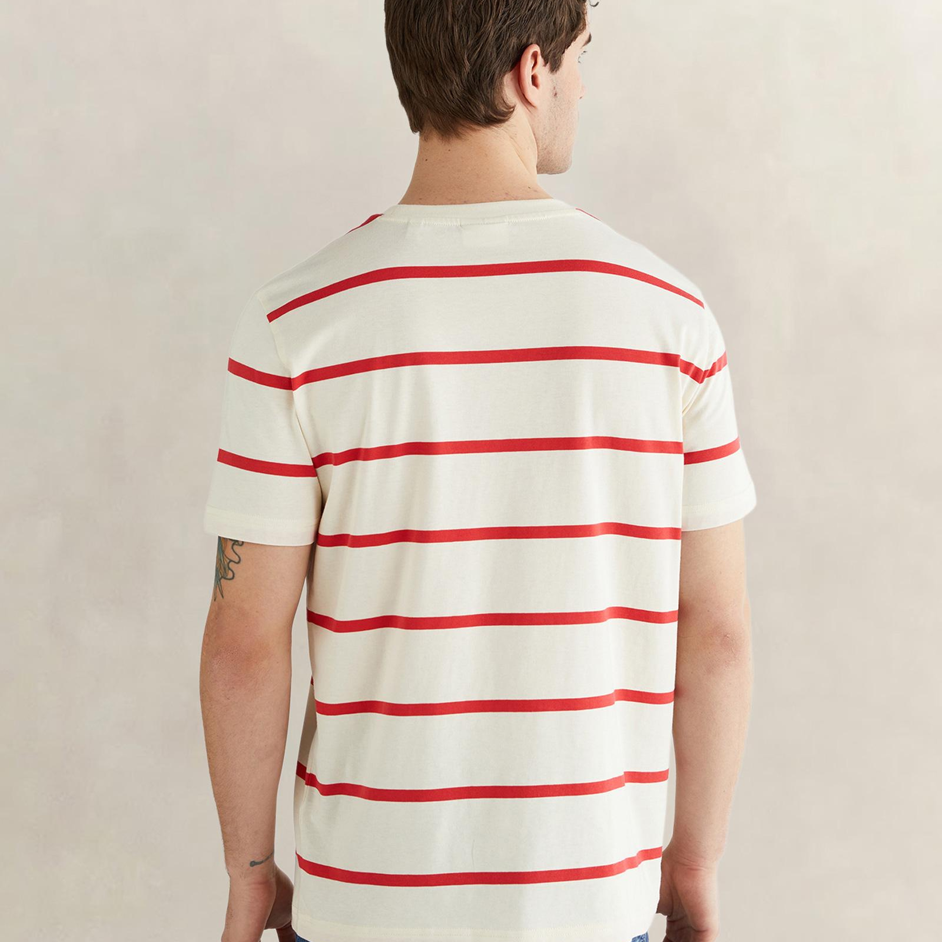 GANT Erkek Krem Renk Bloklu Kısa Kollu Logolu T-Shirt