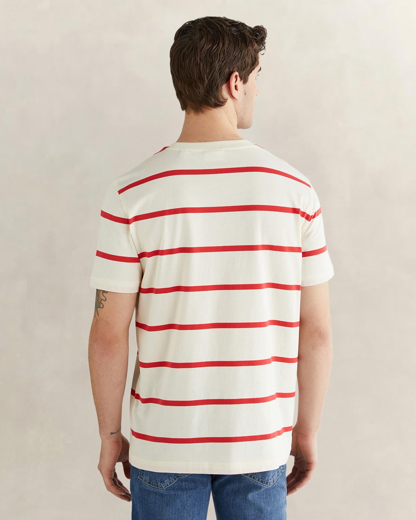 GANT Erkek Krem Renk Bloklu Kısa Kollu Logolu T-Shirt