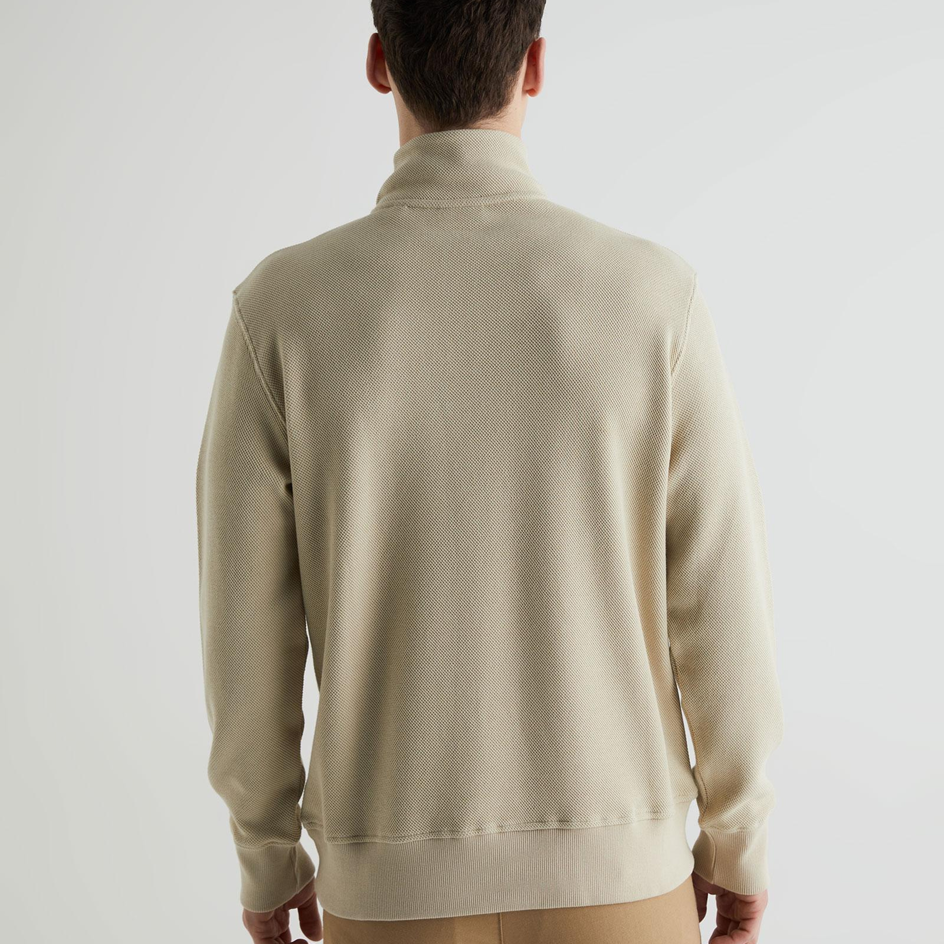 GANT Erkek Bej Regular Fit Yarım Fermuarlı Sweatshirt