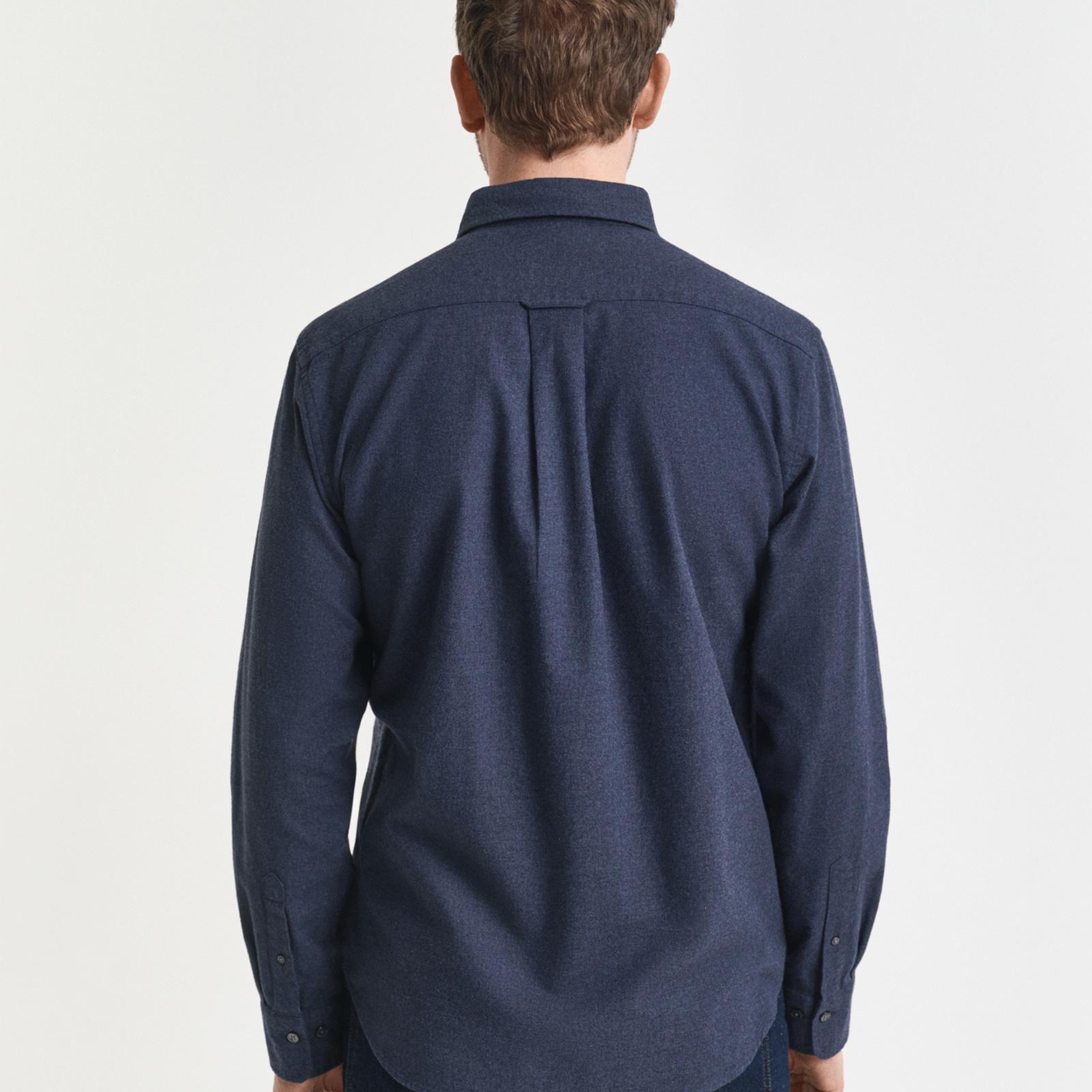 GANT Erkek Lacivert Regular Fit Bisiklet Yaka Gömlek