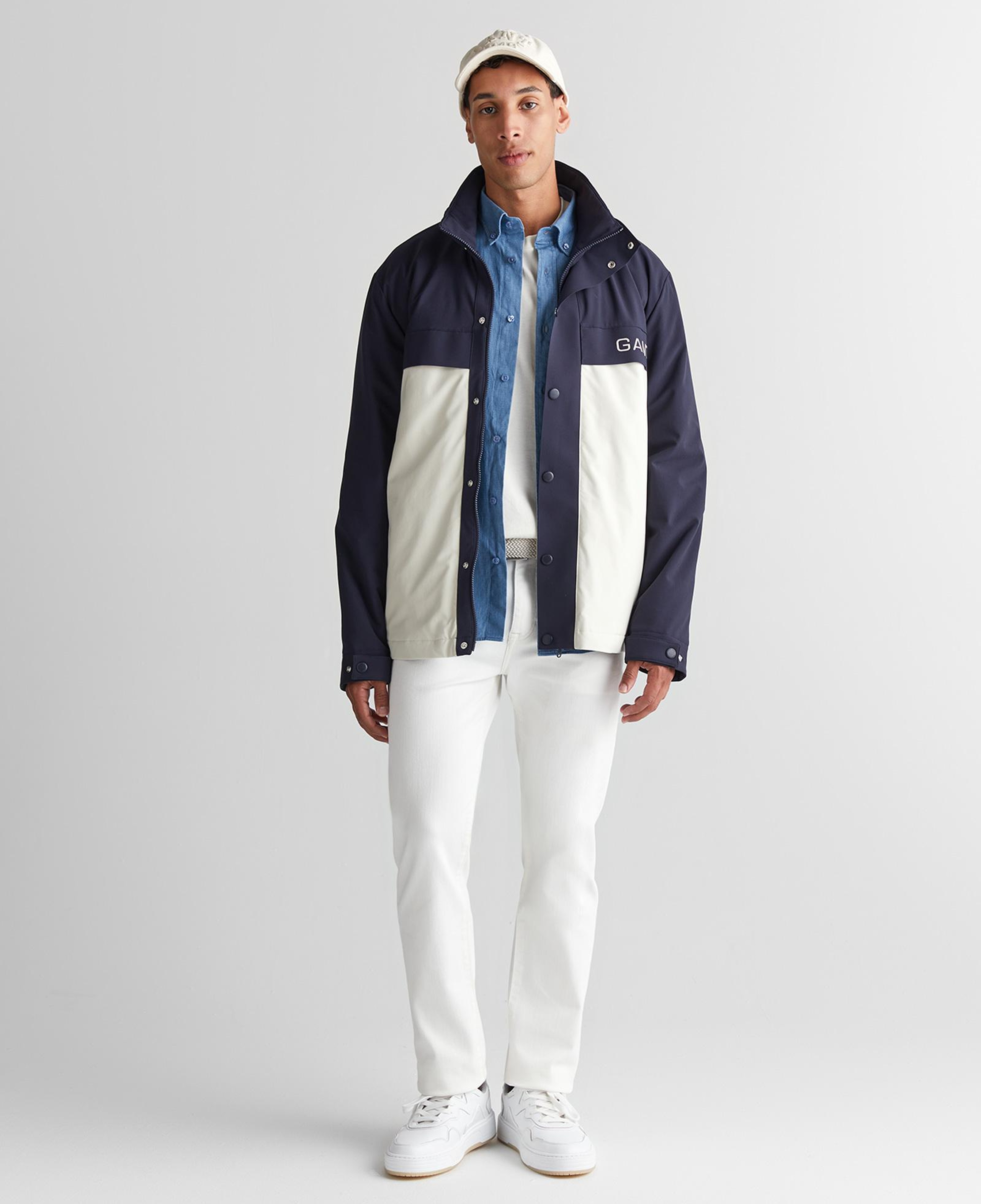 GANT Erkek Krem Regular Fit Dik Yaka Renk Bloklu Ceket