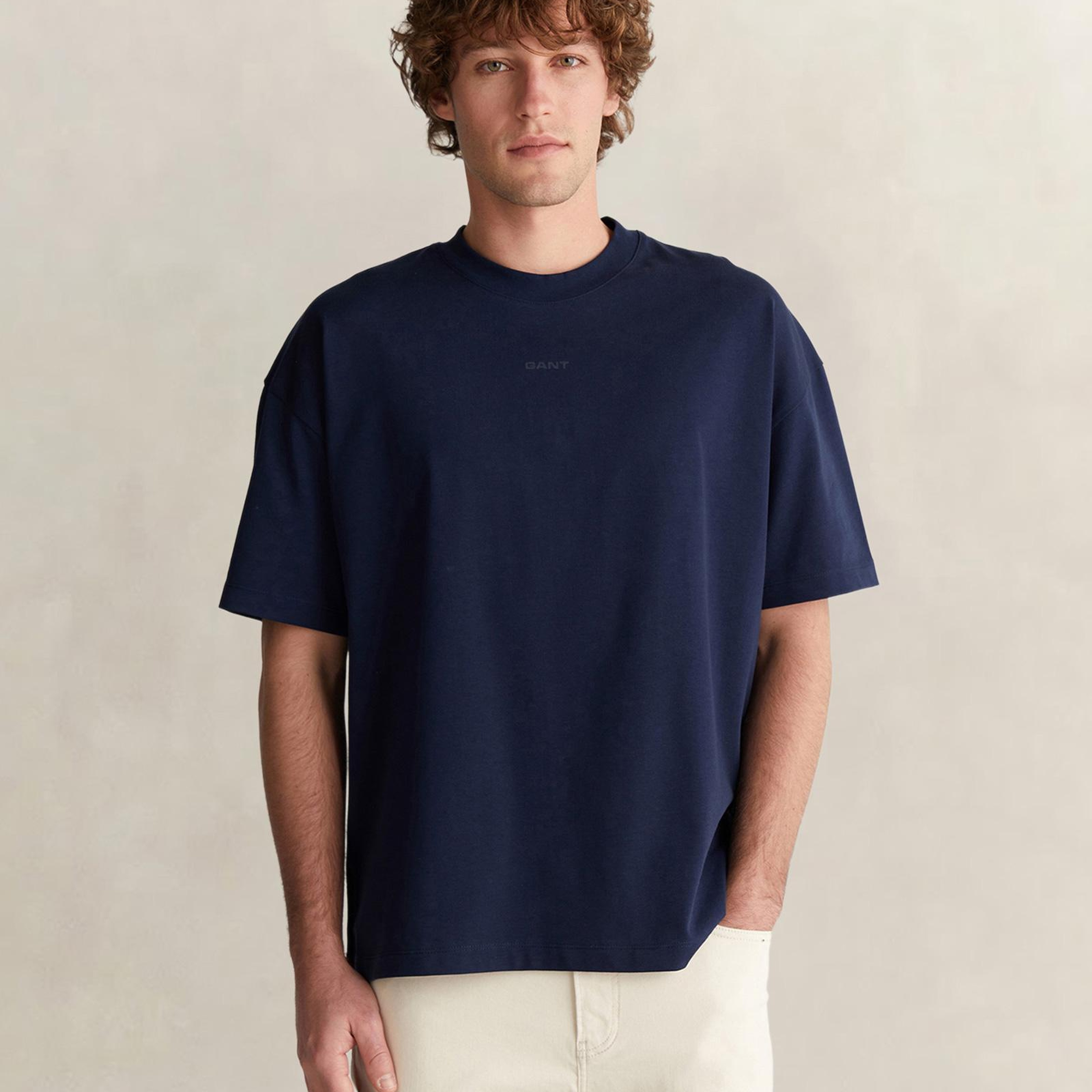 GANT Erkek Lacivert Kısa Kollu T-Shirt