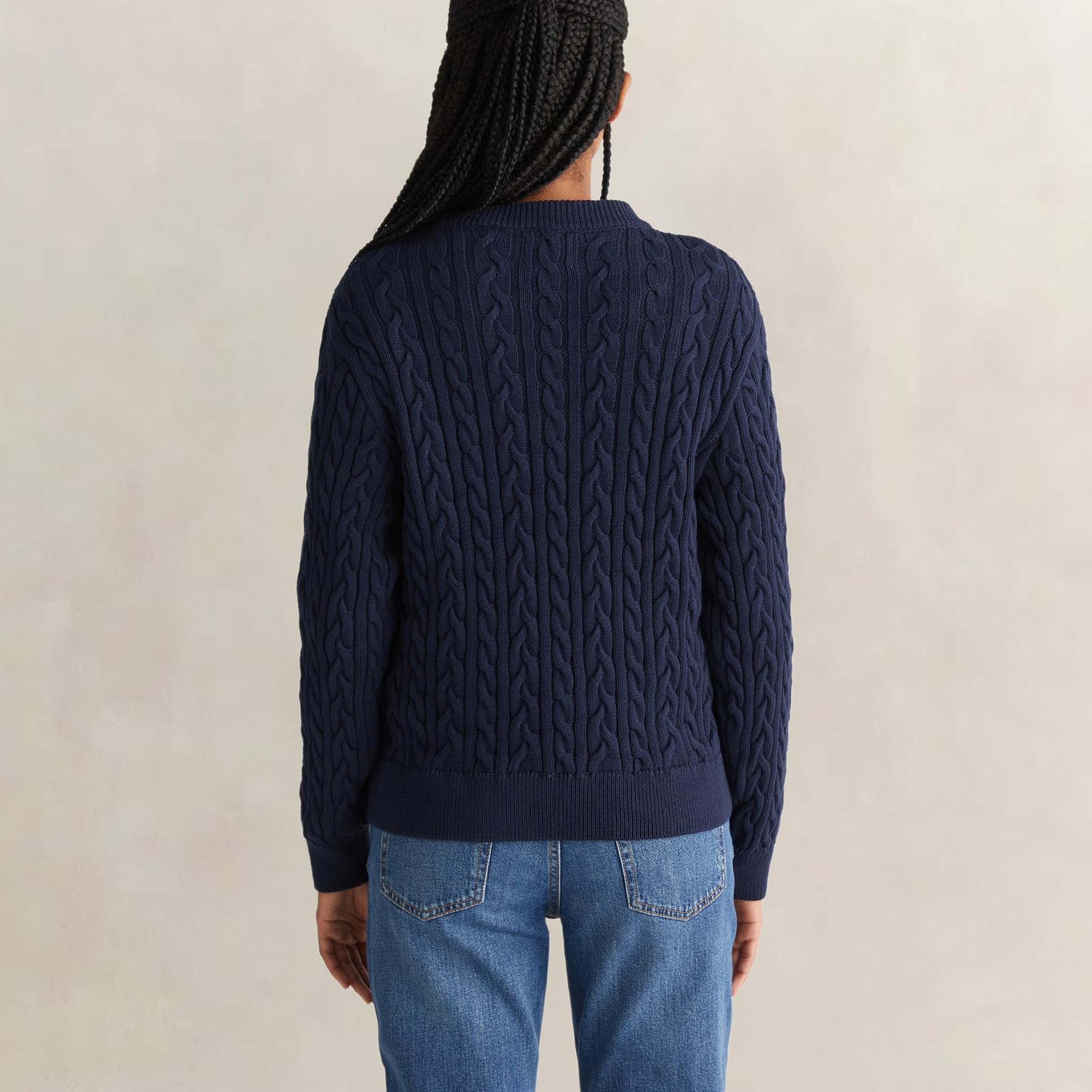 GANT Kadın Lacivert Relaxed Fit Bisiklet Yaka Triko