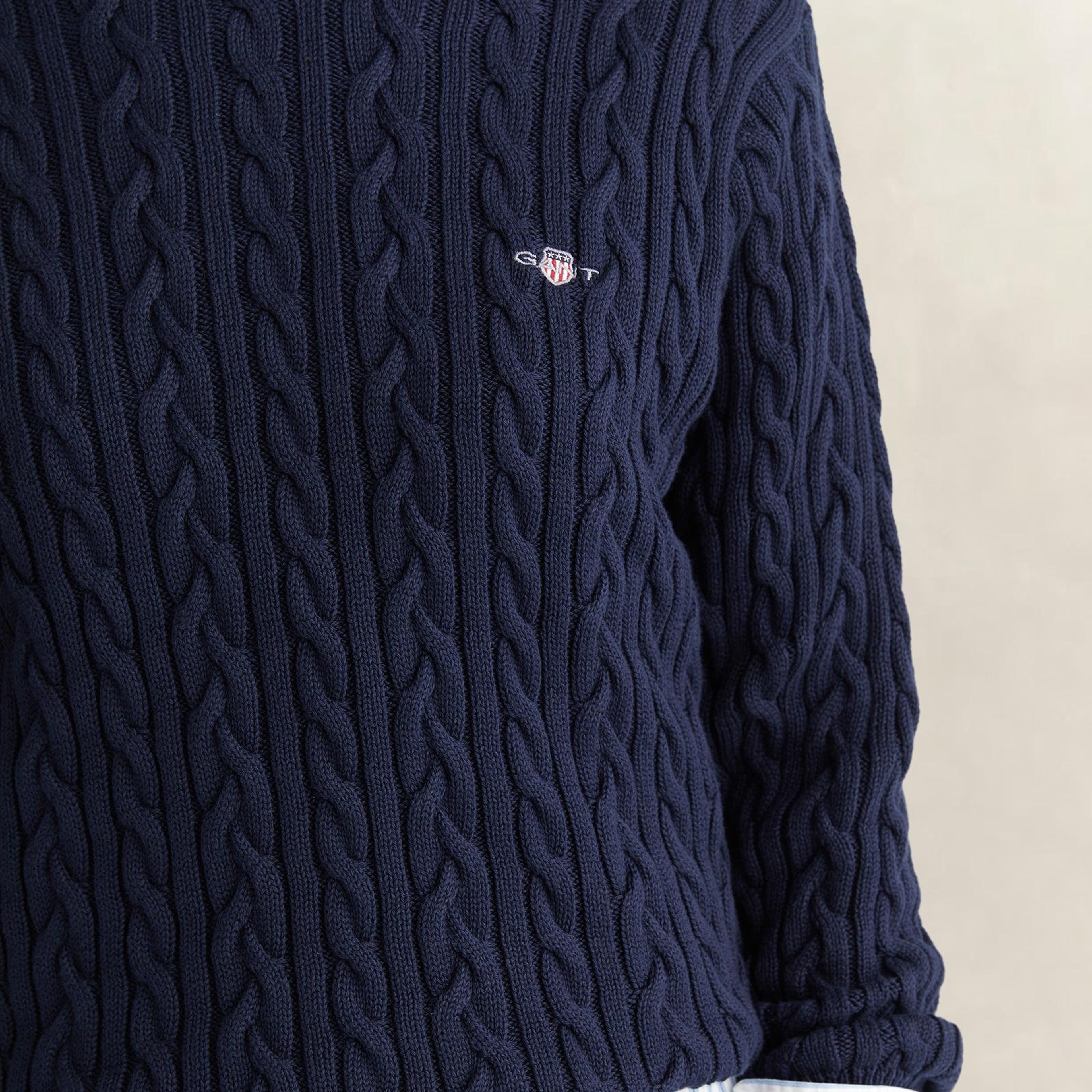 GANT Kadın Lacivert Relaxed Fit Bisiklet Yaka Triko