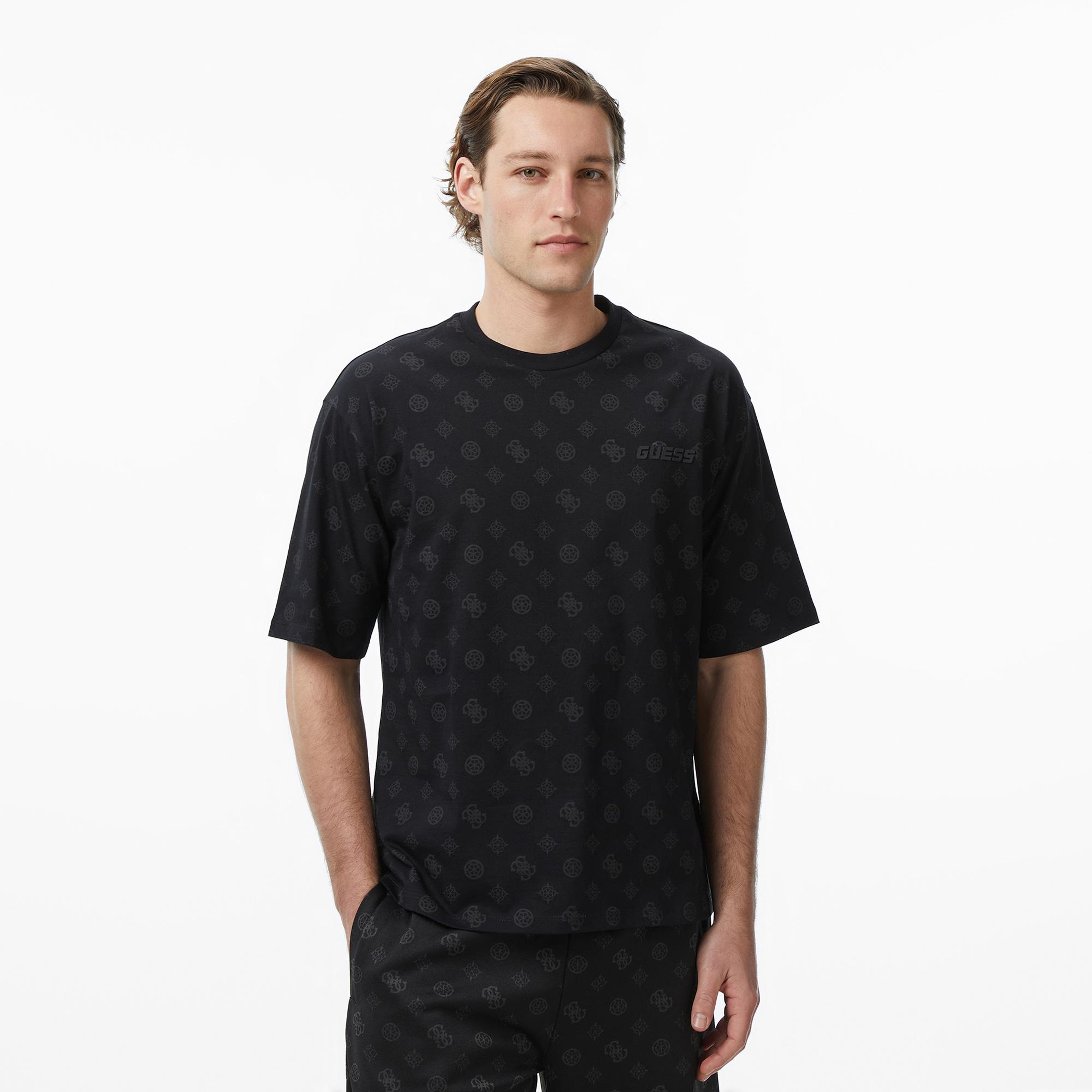 Guess Ovidio Aktif Oversize Fit Erkek Siyah T-Shirt