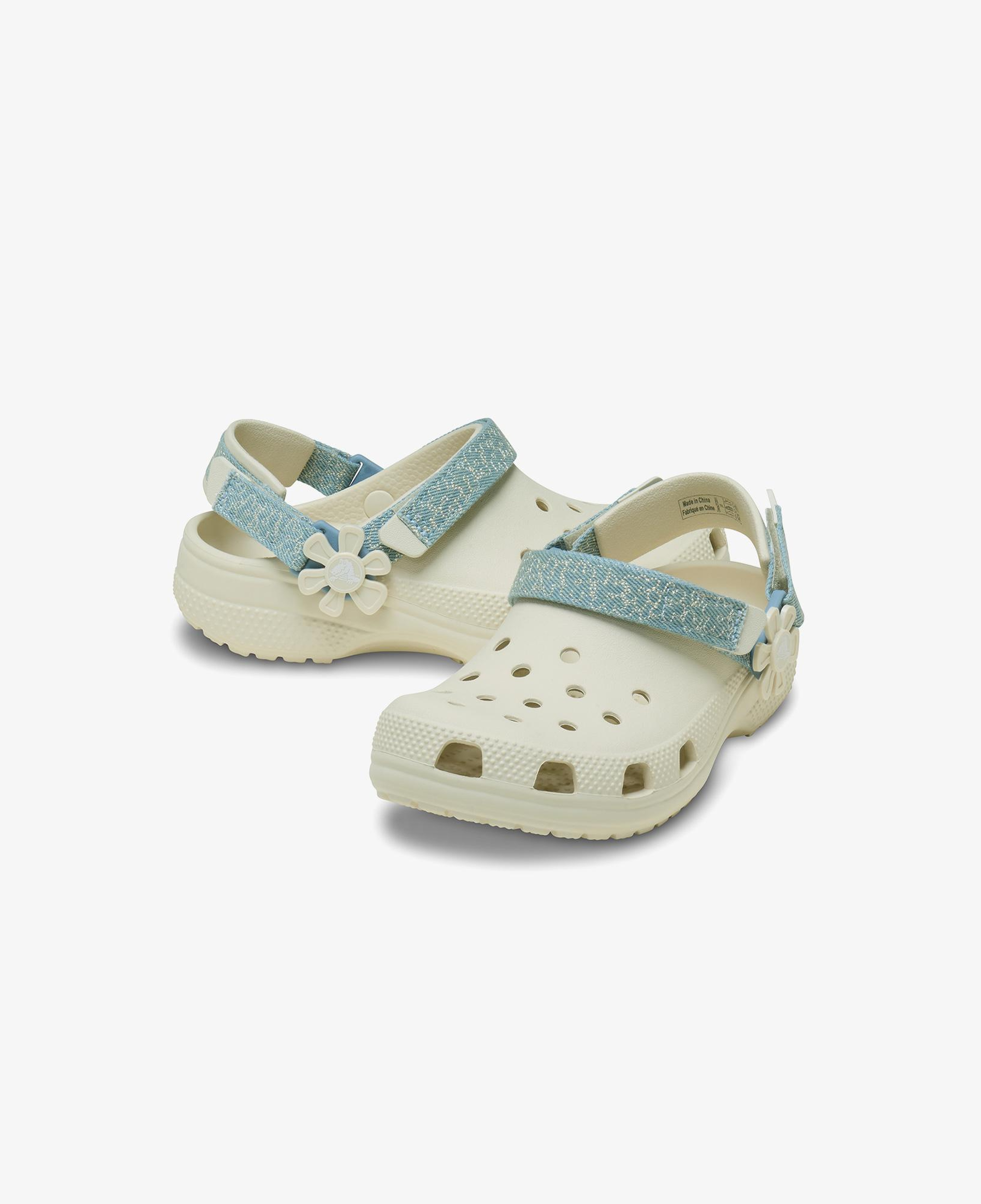 Crocs Classic Flower Backstrap Çocuk Krem Rengi Terlik