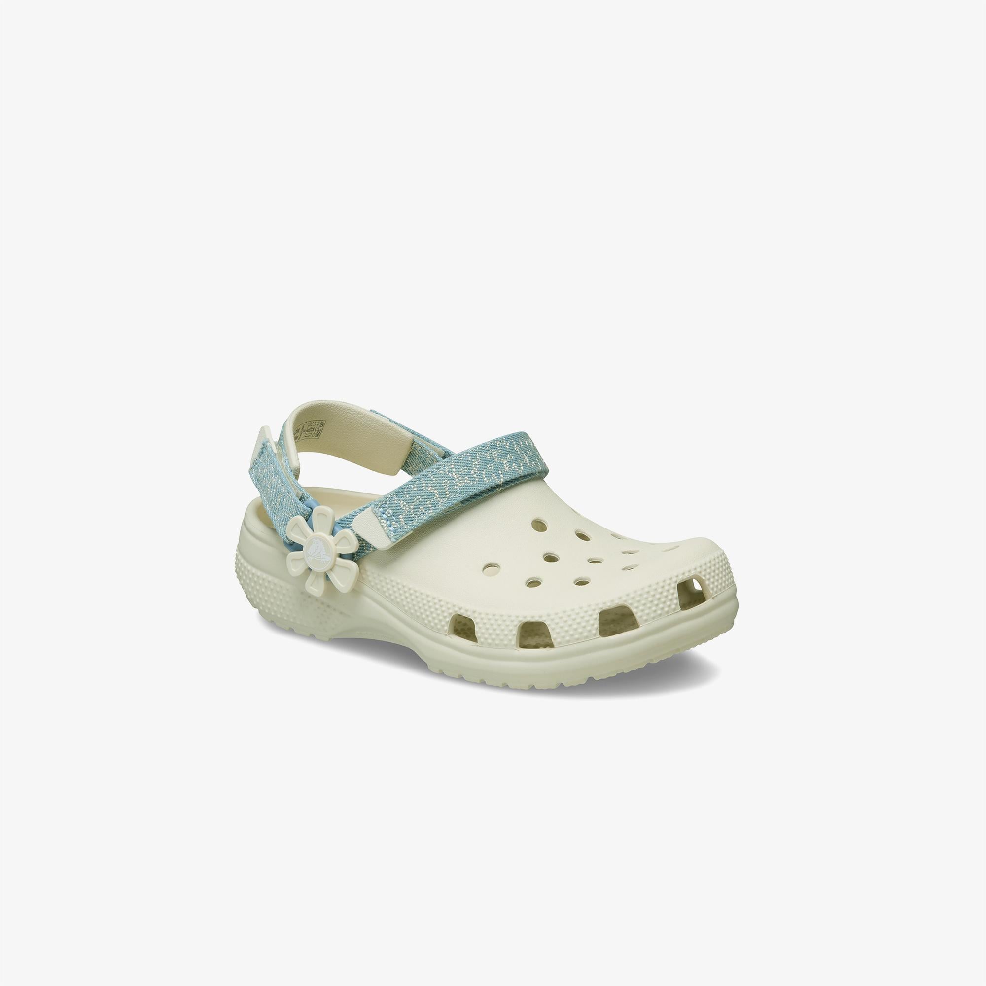 Crocs Classic Flower Backstrap Çocuk Krem Rengi Terlik
