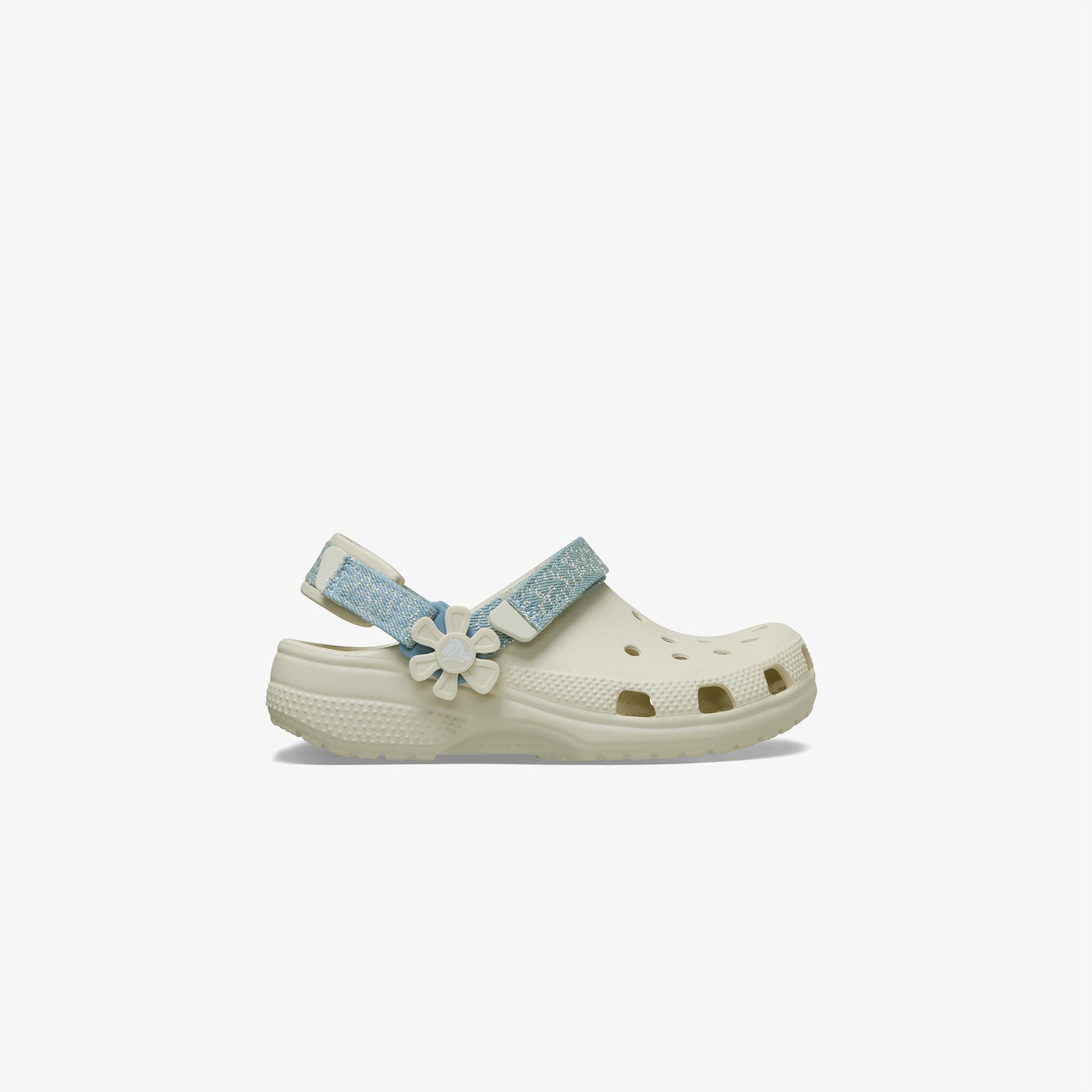 Crocs Classic Flower Backstrap Çocuk Krem Rengi Terlik