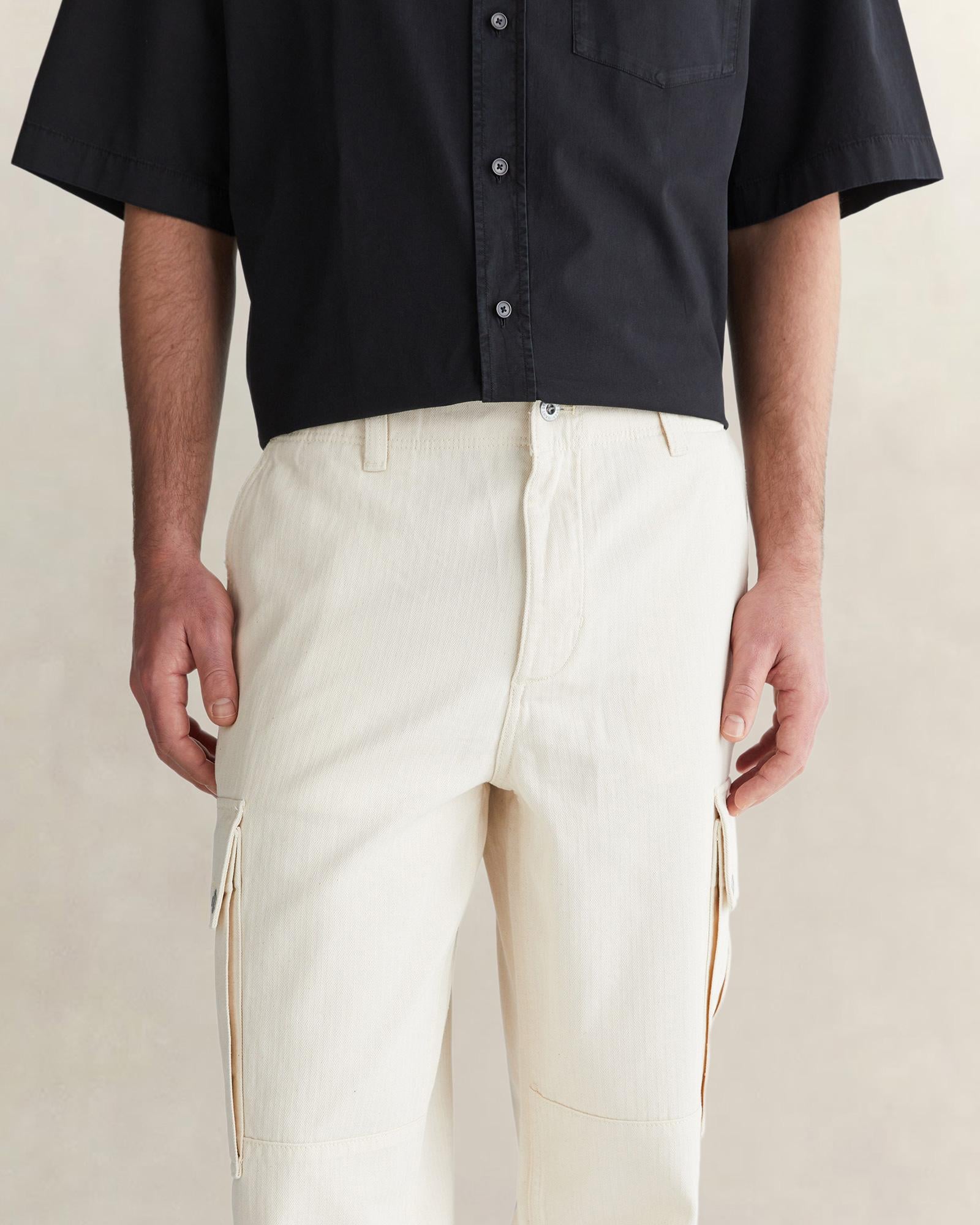 GANT Erkek Krem Relaxed Fit Kargo Pantolon