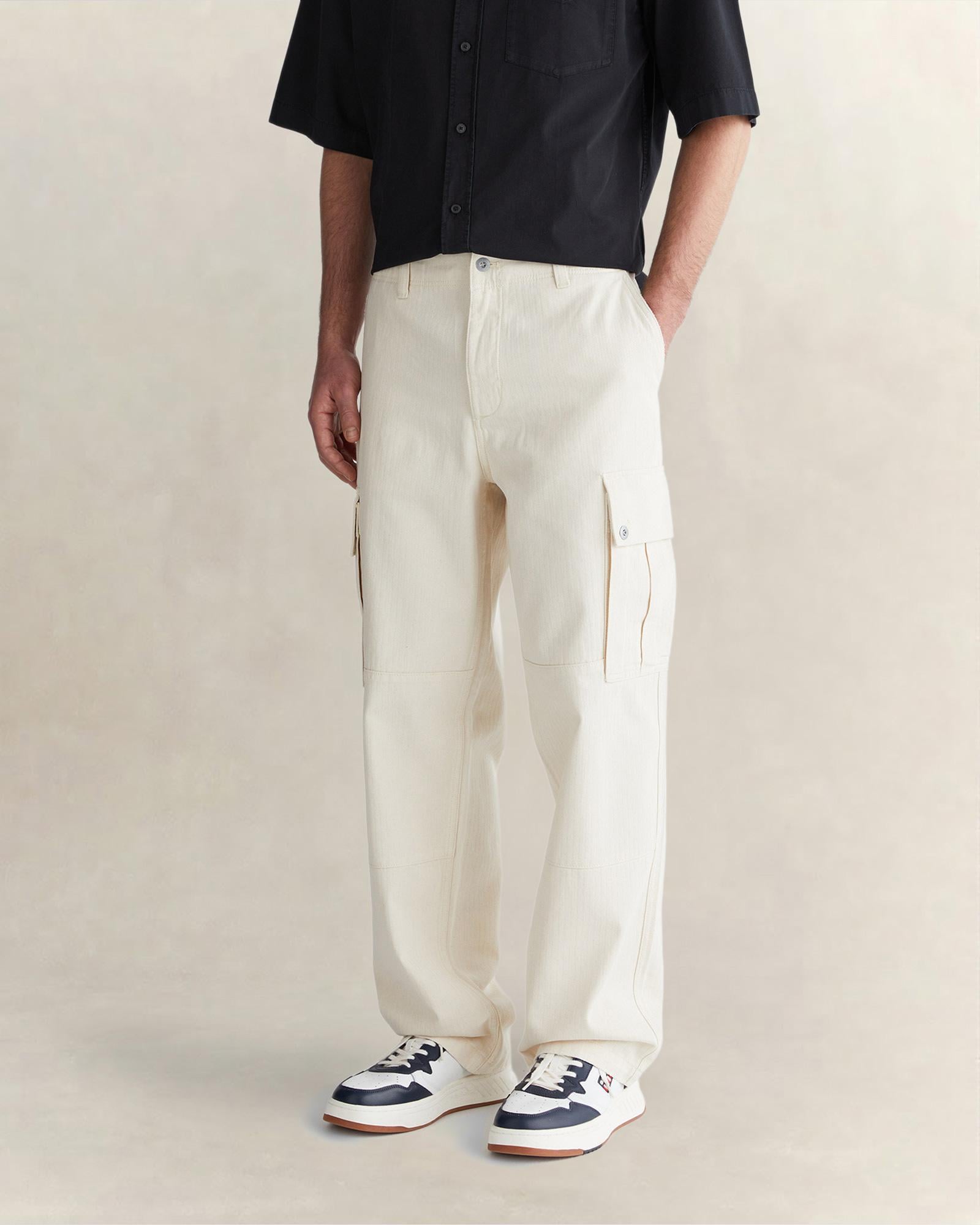 GANT Erkek Krem Relaxed Fit Kargo Pantolon