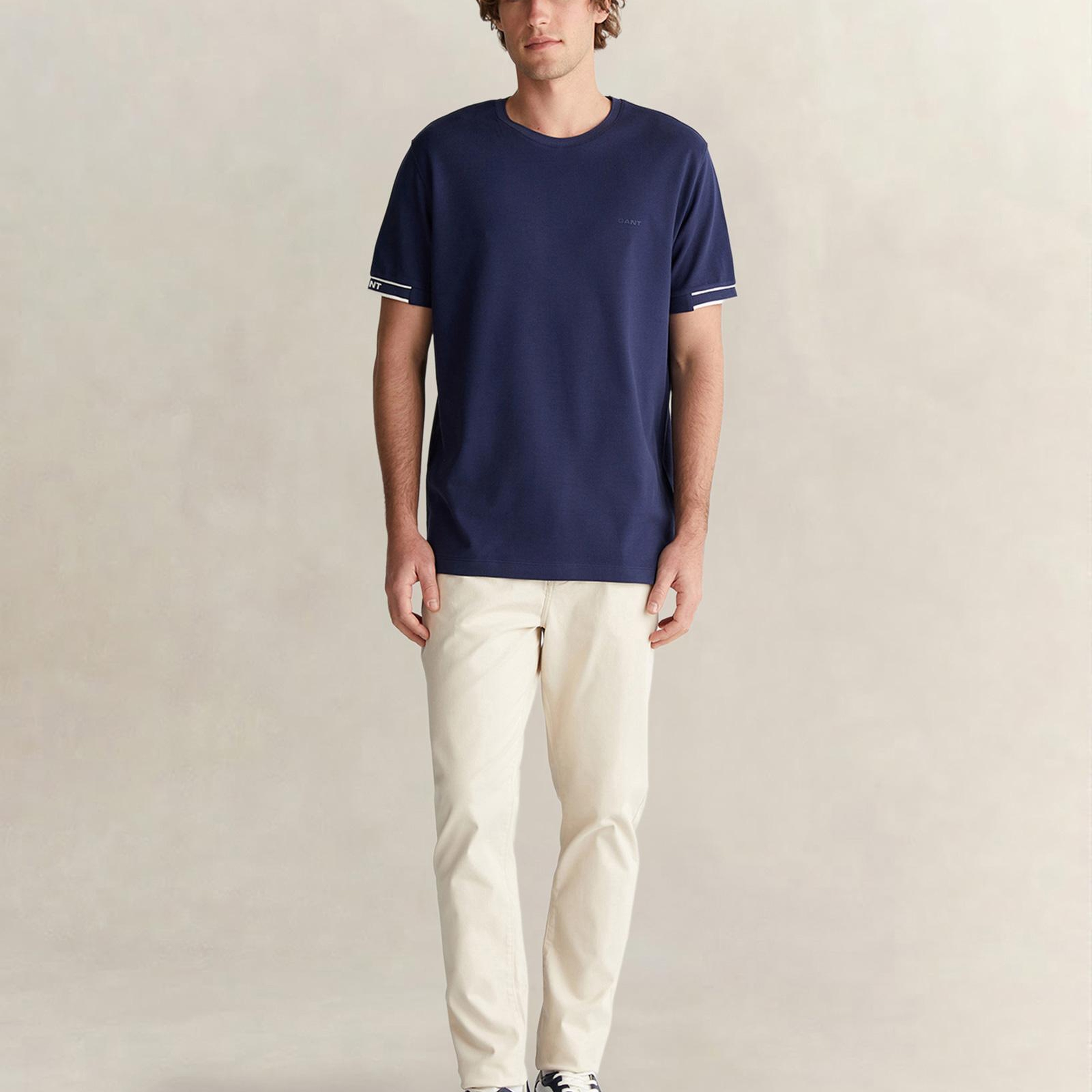GANT Erkek Lacivert Kısa Kollu T-Shirt
