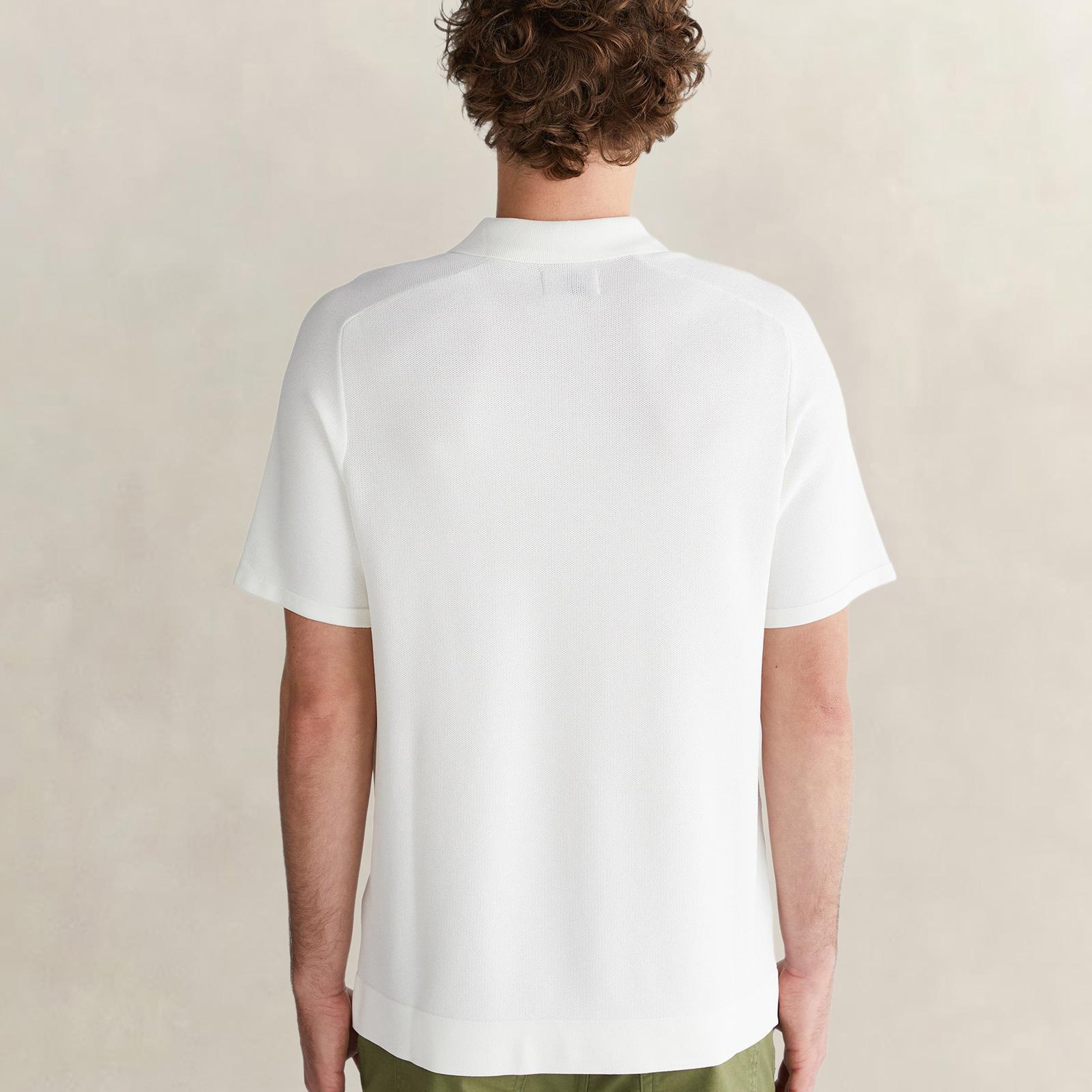 GANT Erkek Beyaz Regular Fit Yarım Fermuarlı Kısa Kollu T-Shirt