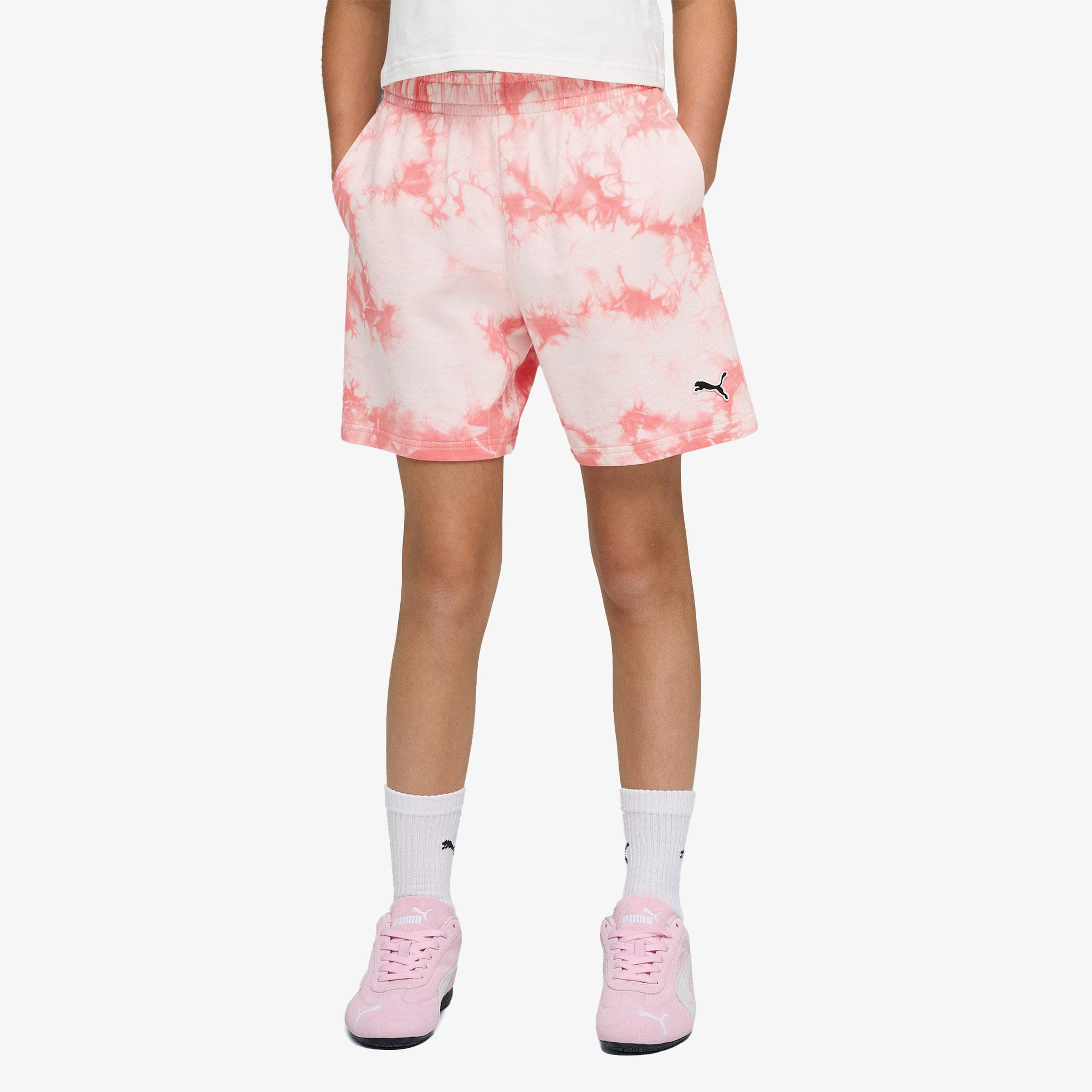 Puma Essentials Relaxed Tie-Dye Çocuk Pembe Şort