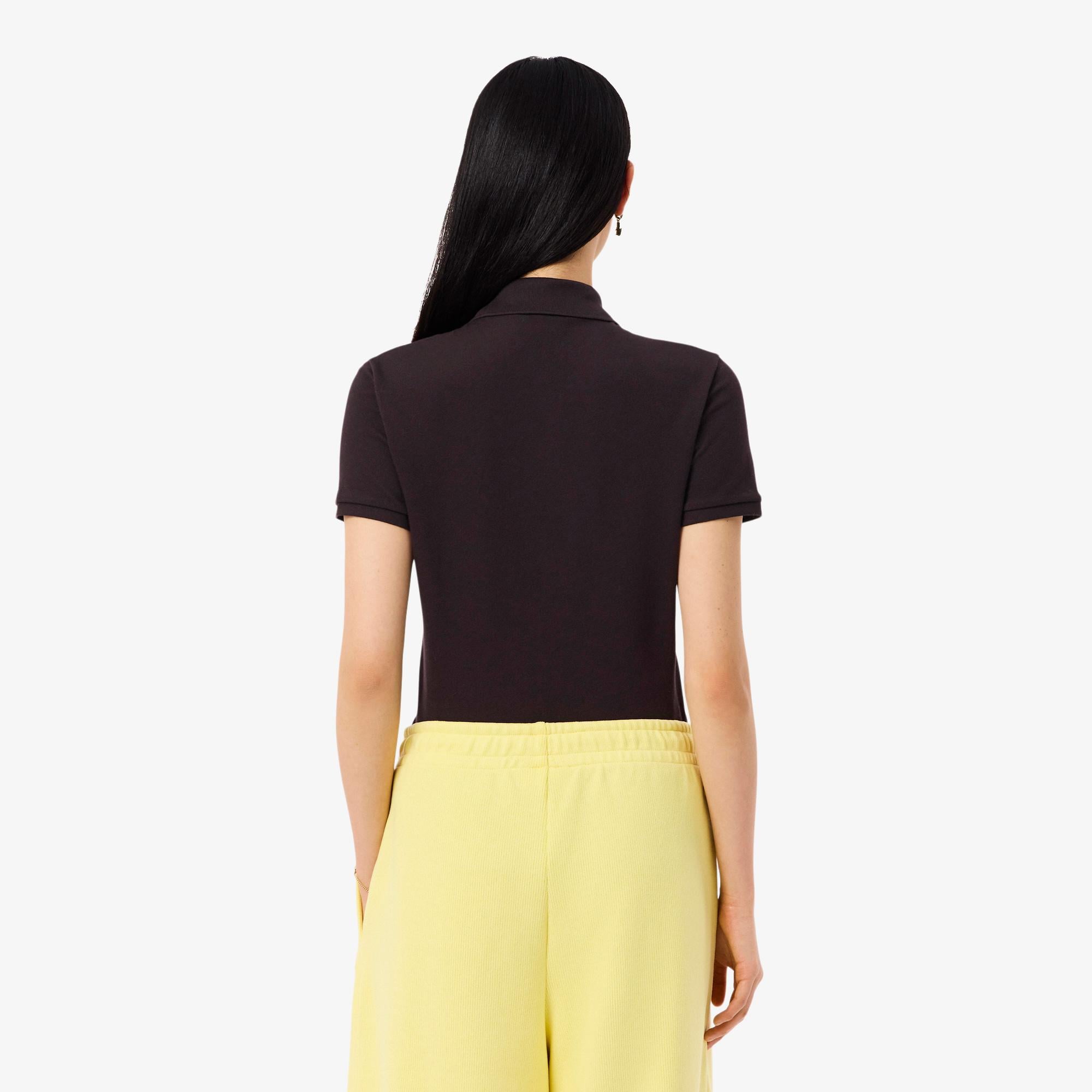 Kadın Slim Fit Kahverengi Polo