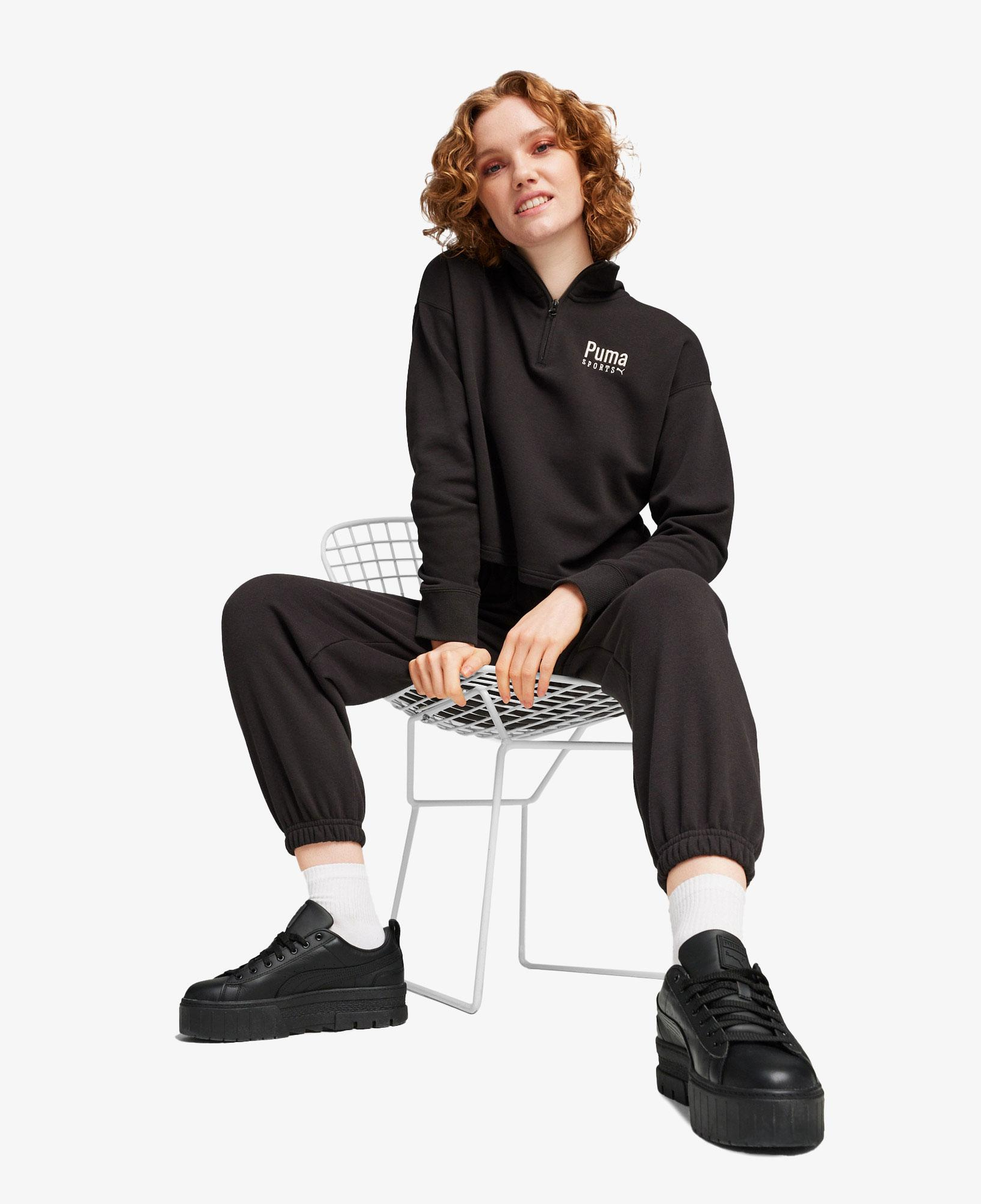 Puma Team Half Zip Crew Kadın Bej Sweatshirt