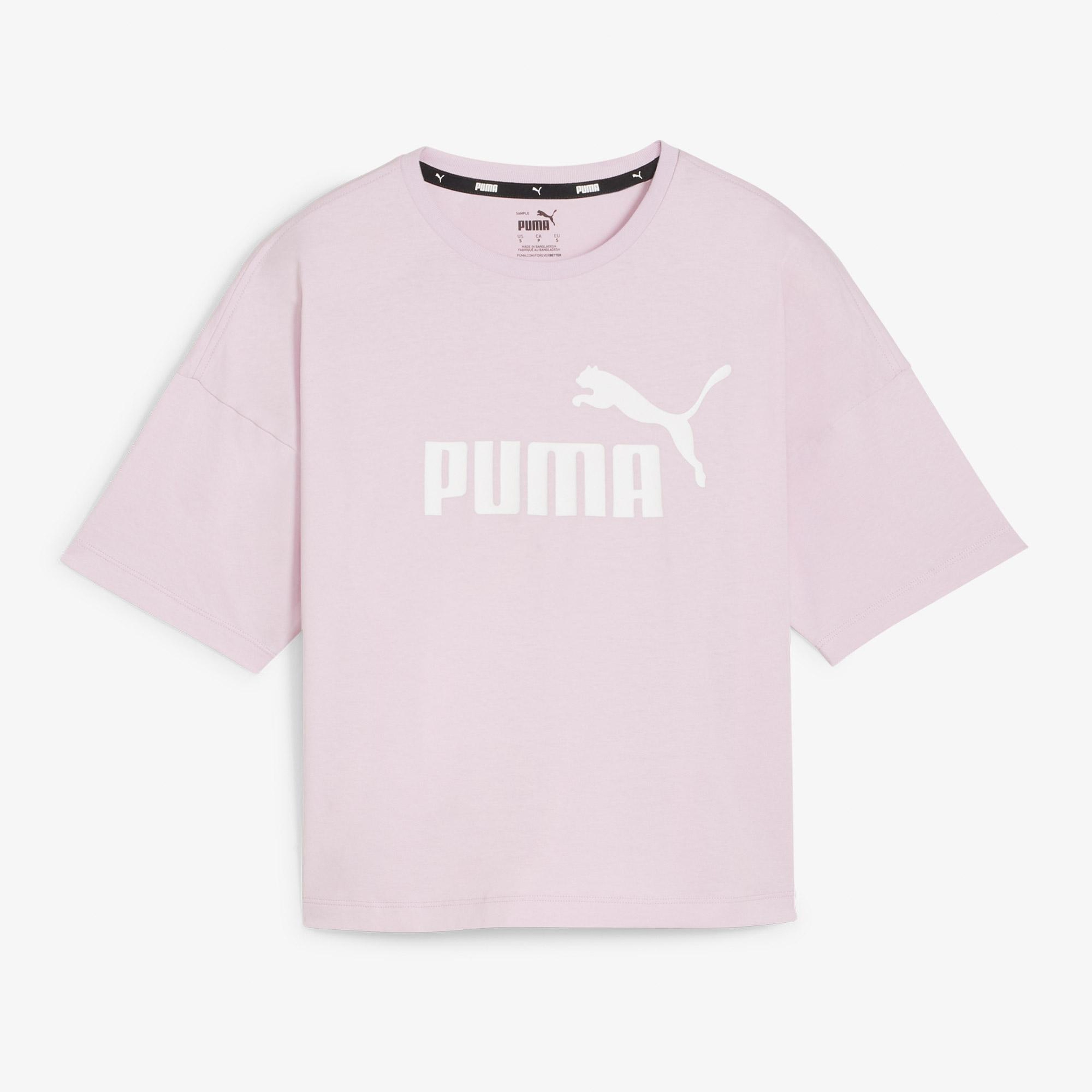 Puma Essentials Cropped Logo Kadın Pembe T-Shirt