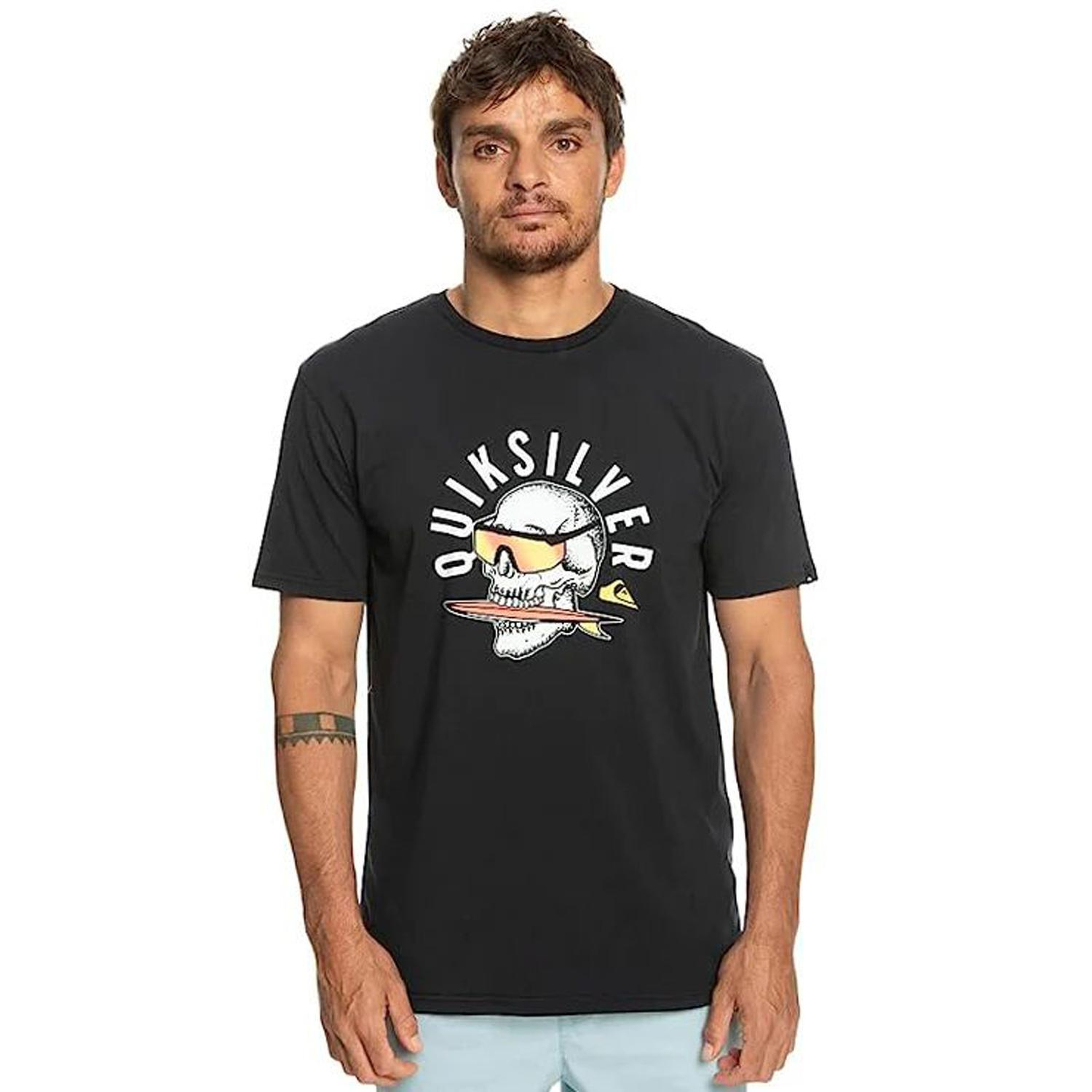 Quiksilver Qsrockinskull Erkek Siyah Tişört