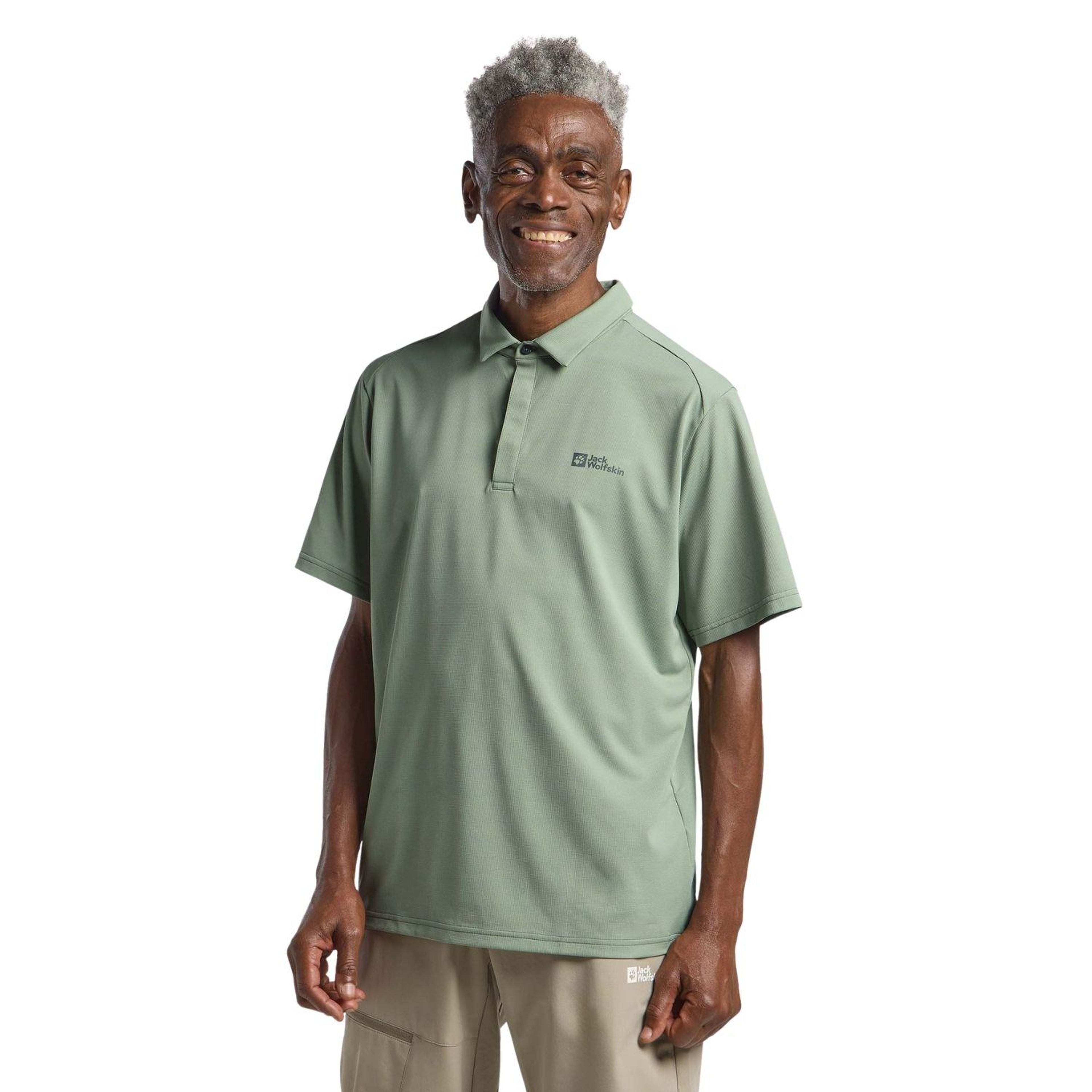 Jack Wolfskin Delgami Polo Erkek Yeşil Polo Tişört