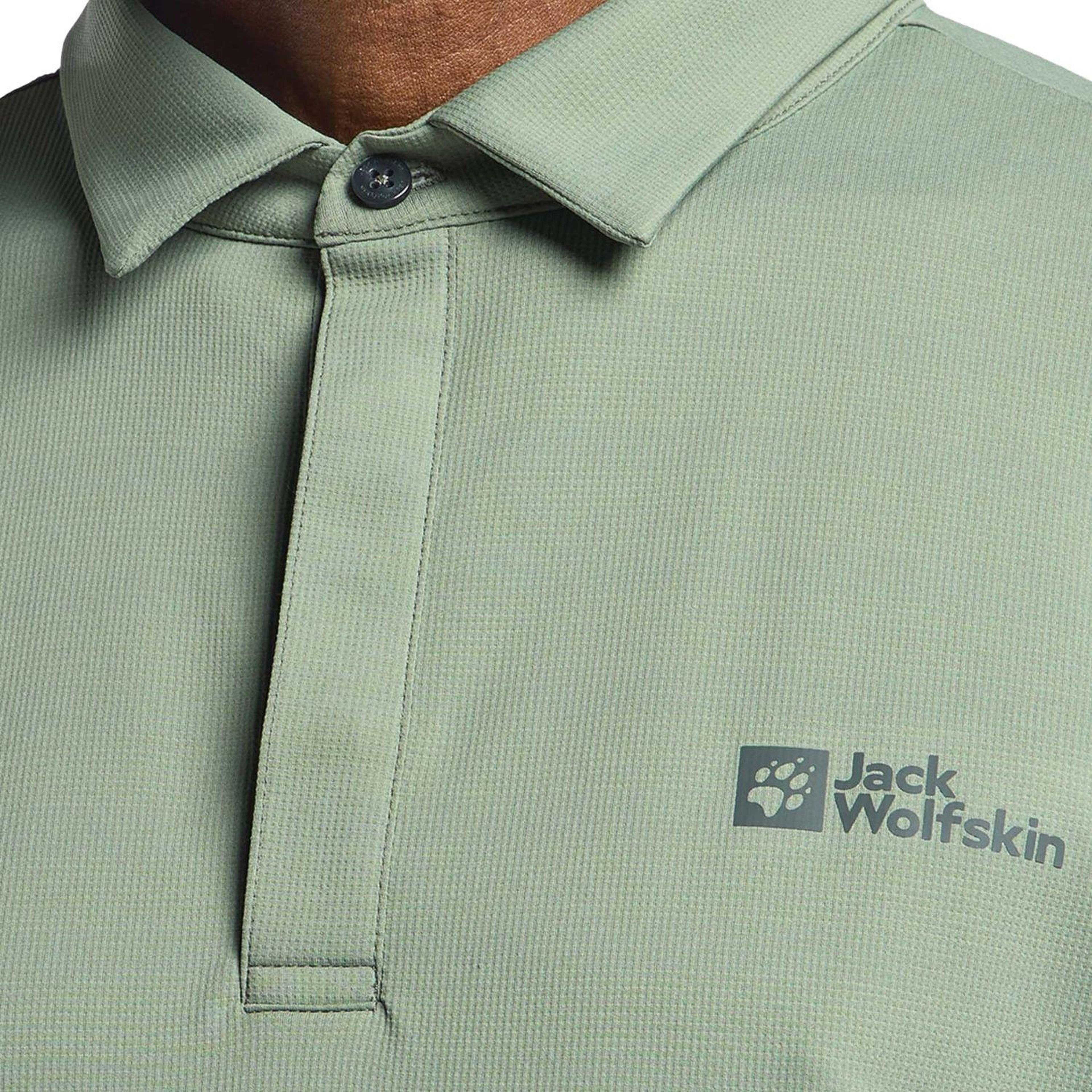 Jack Wolfskin Delgami Polo Erkek Yeşil Polo Tişört