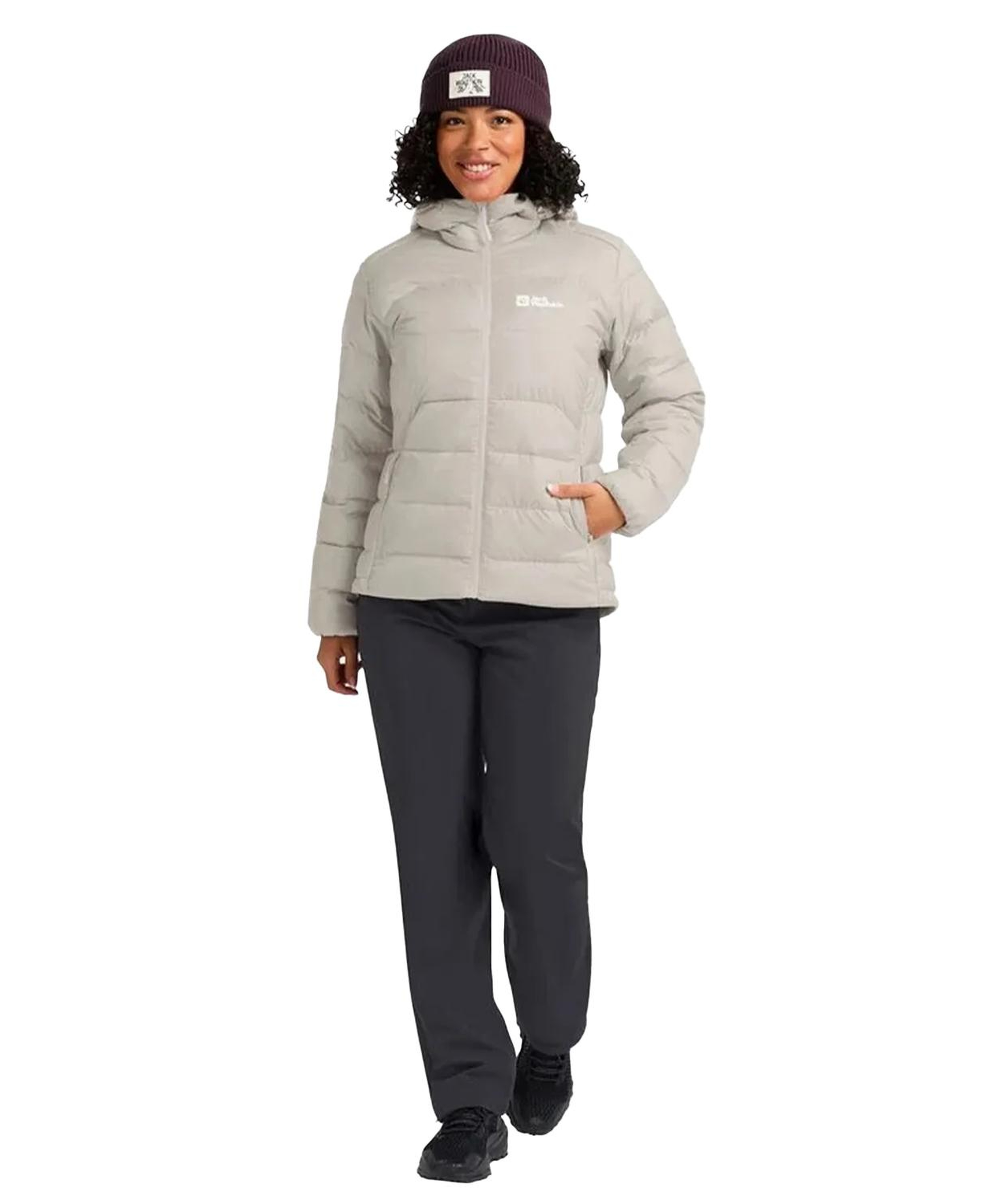 Jack Wolfskin Ather Do Hoody Rds Kadın Bej Outdoor Ceketi