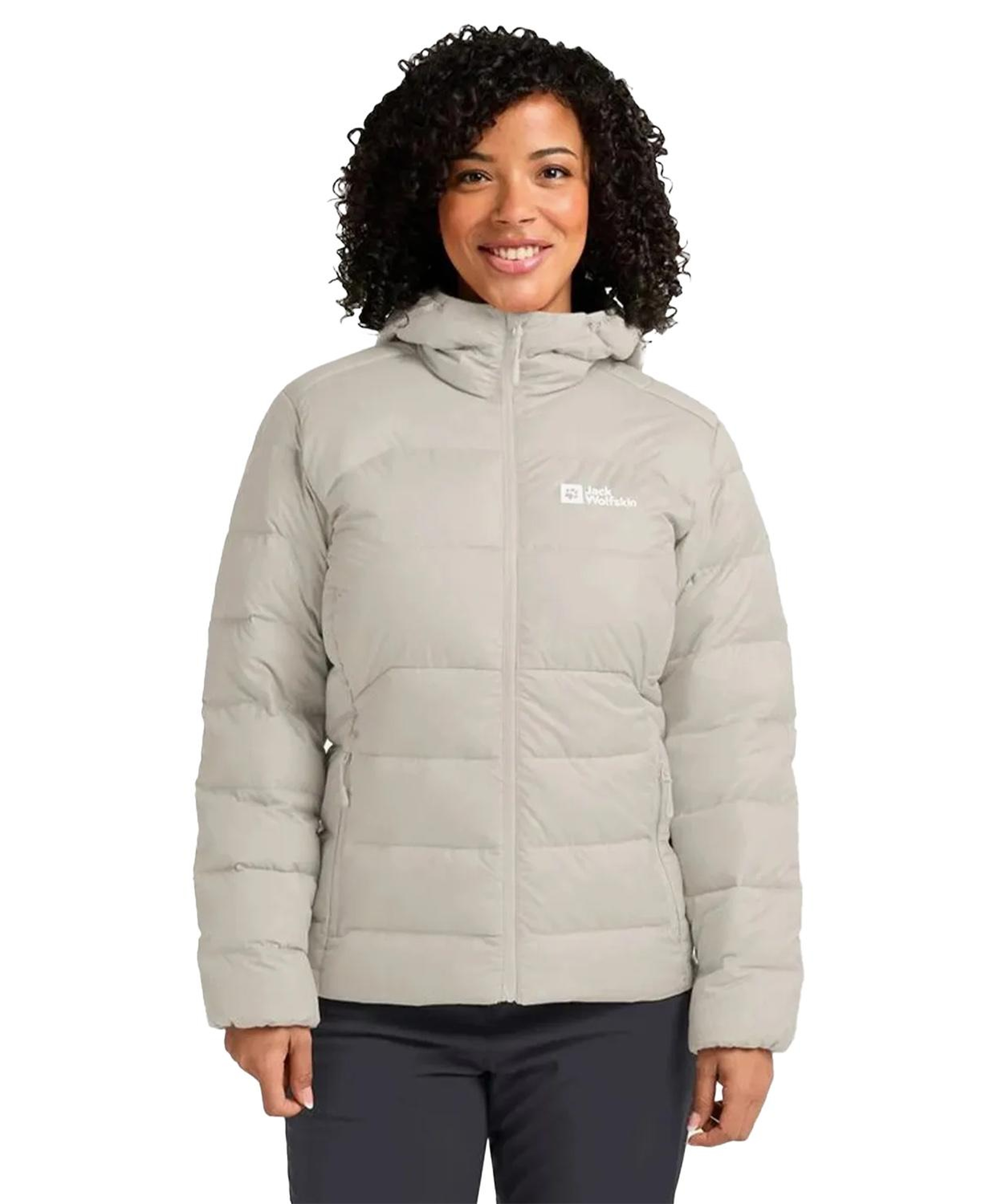 Jack Wolfskin Ather Do Hoody Rds Kadın Bej Outdoor Ceketi